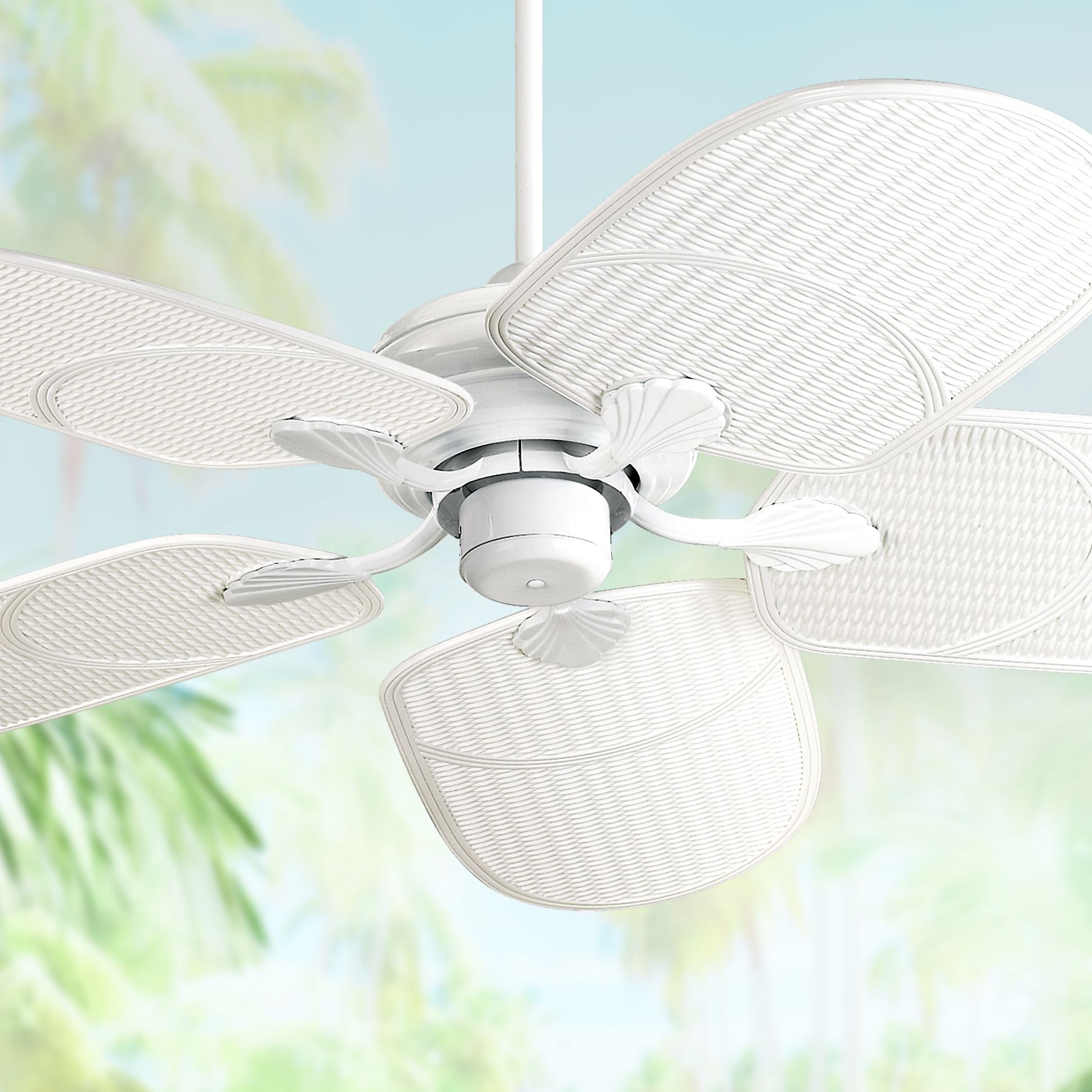 Outdoor Tropical White Ceiling Fan