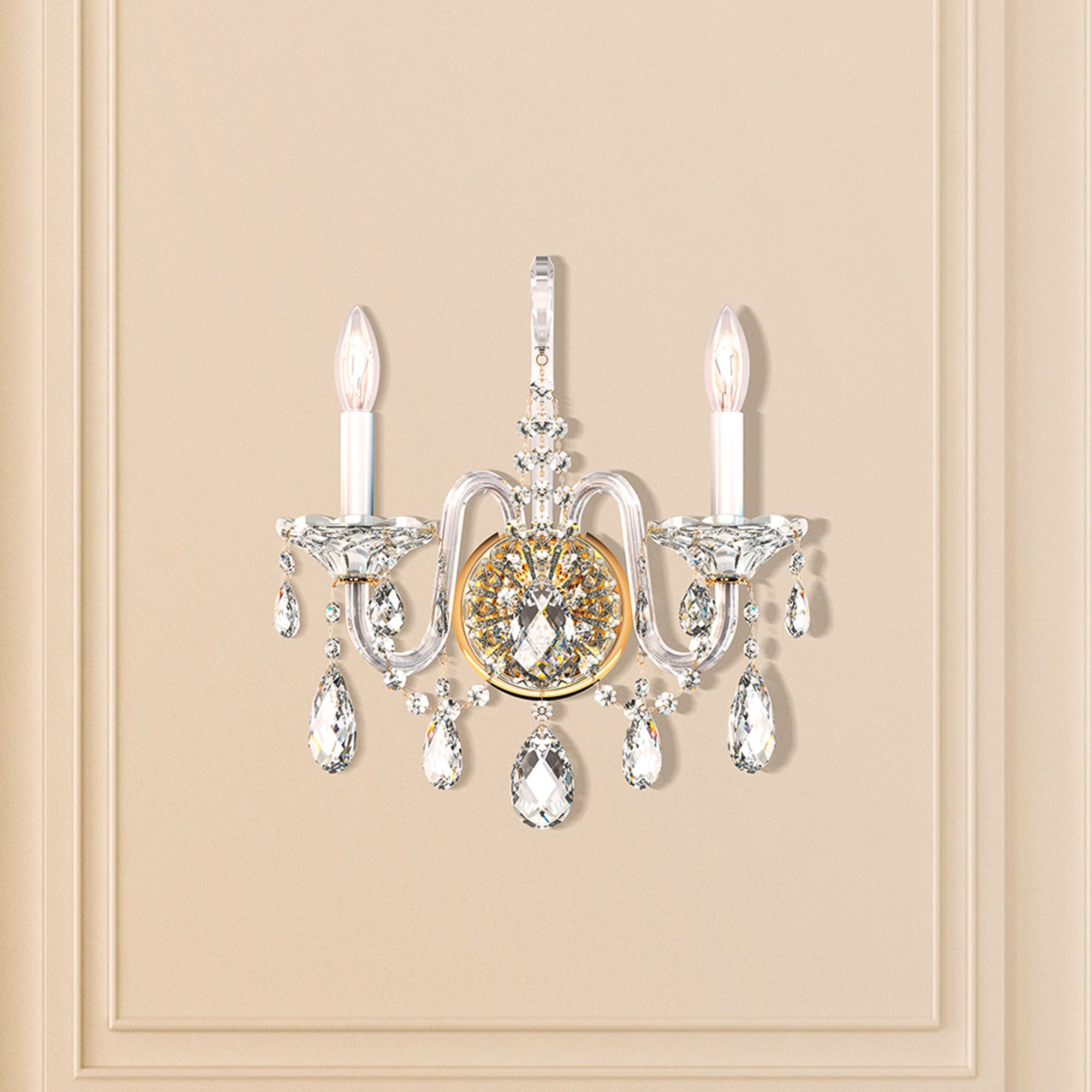 Schonbek Sterling Collection 2-Light Crystal Wall Sconce