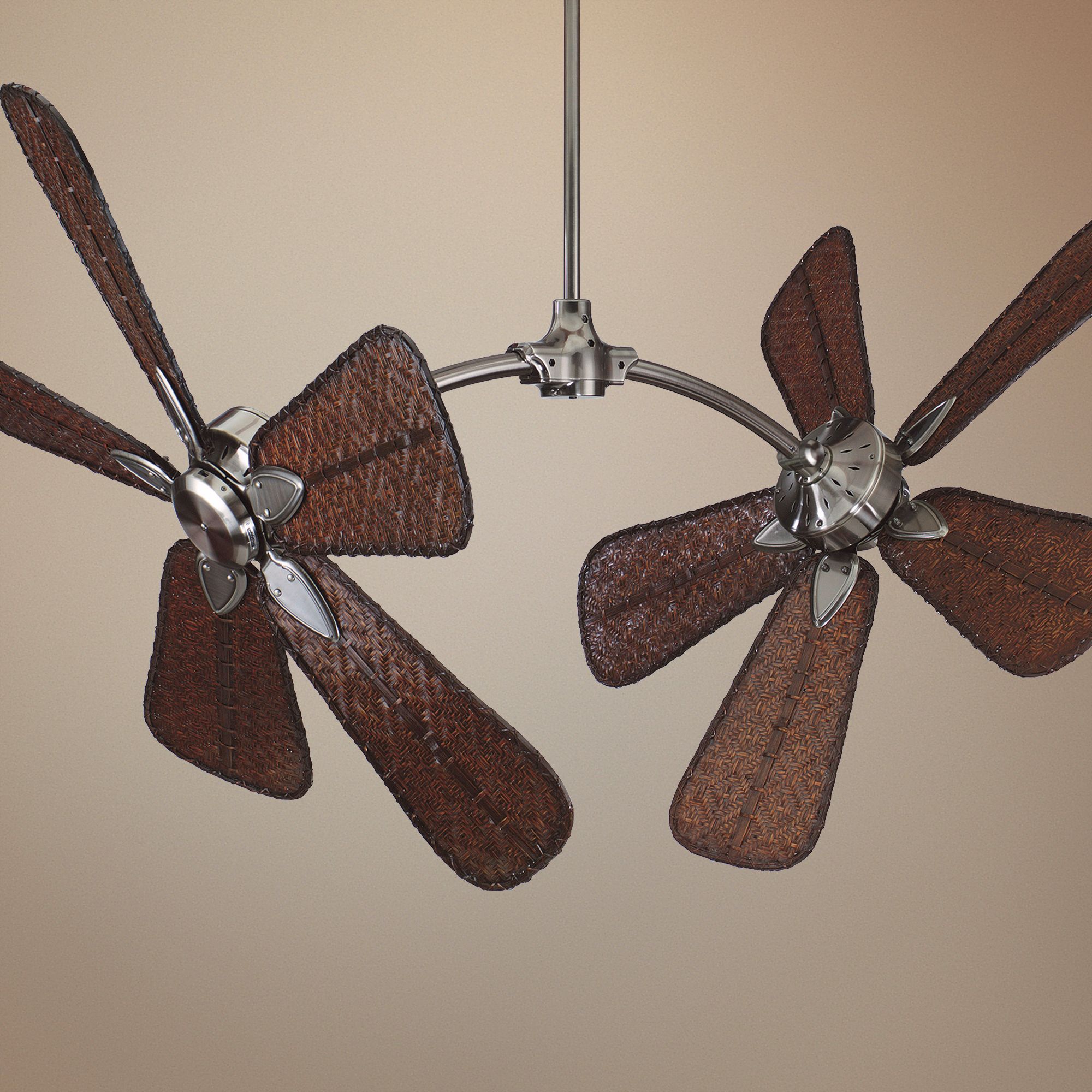 52" Fanimation The Caruso Pewter and Bamboo Ceiling Fan