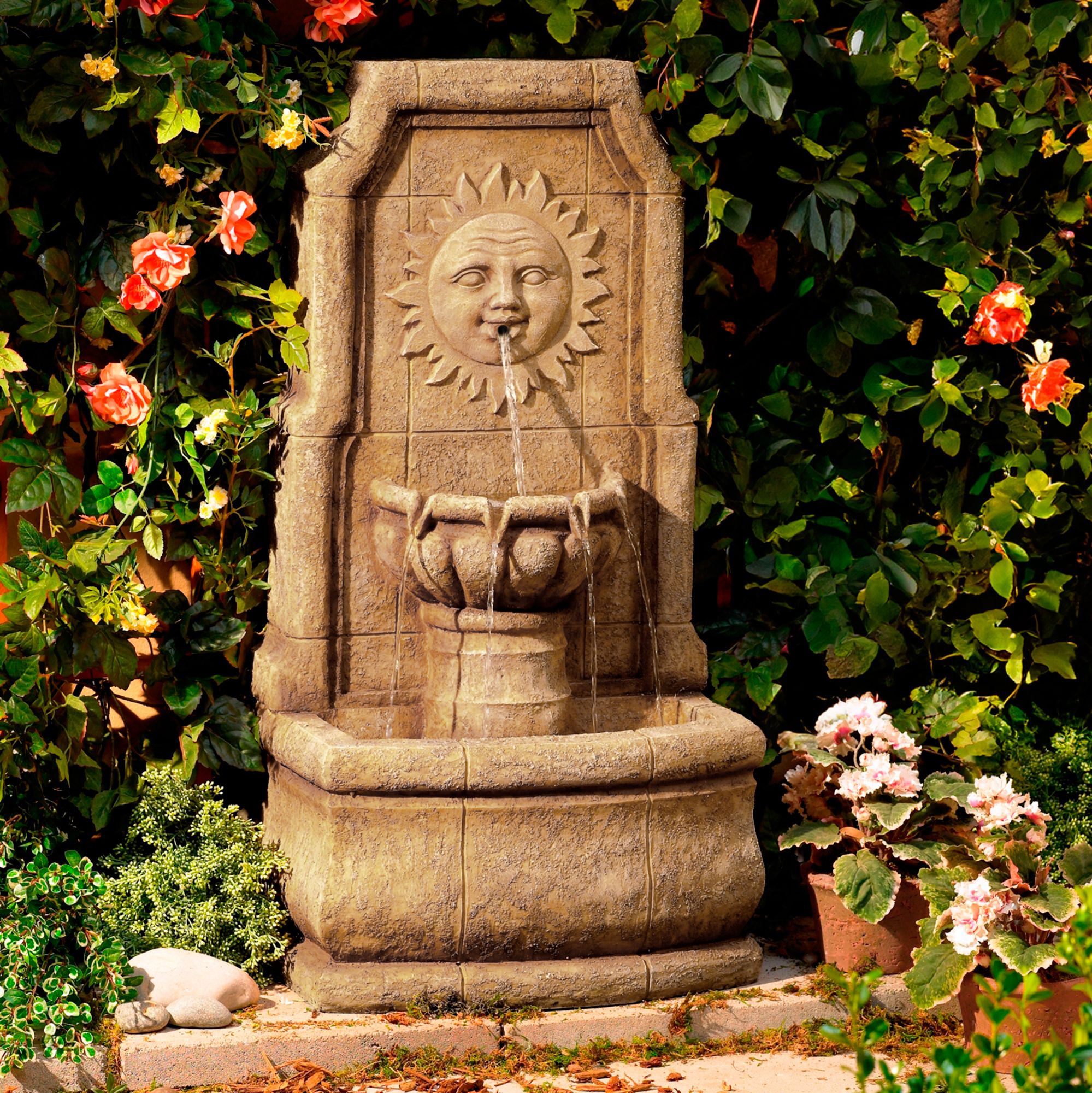 Sun Villa Faux Stone Outdoor Fountain