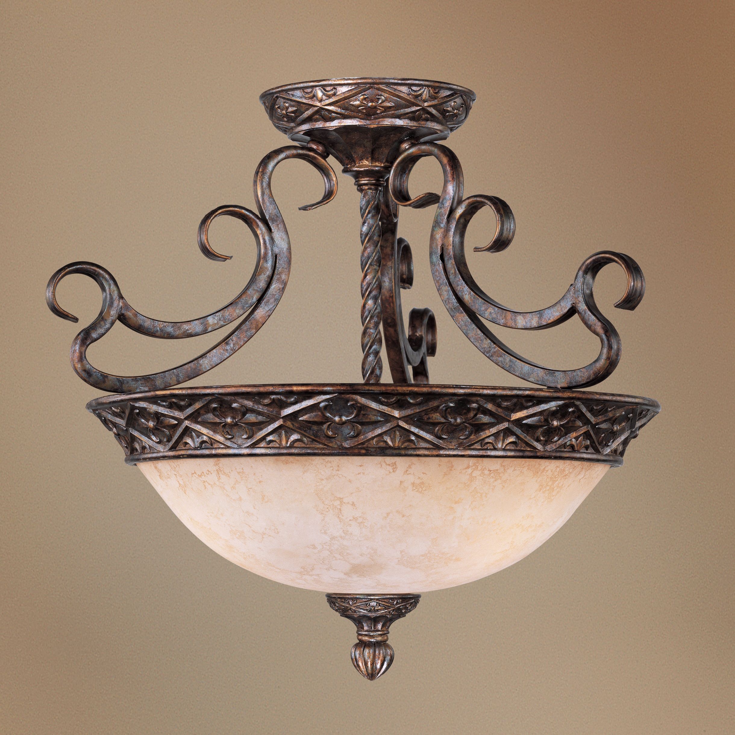French Bronze 19" Wide Ceiling Light Fixture