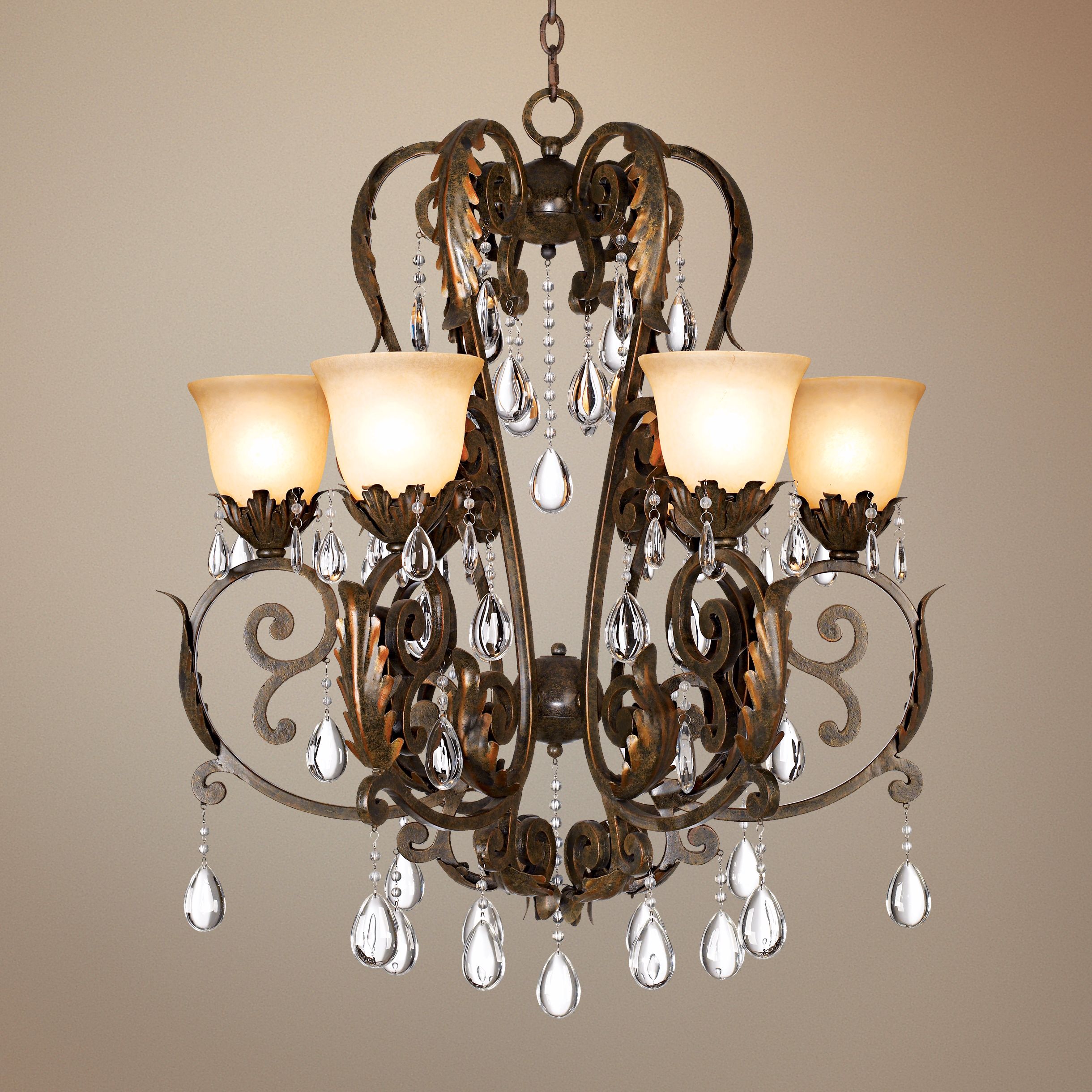 Valentina Iron Leaf Collection Six Light Chandelier