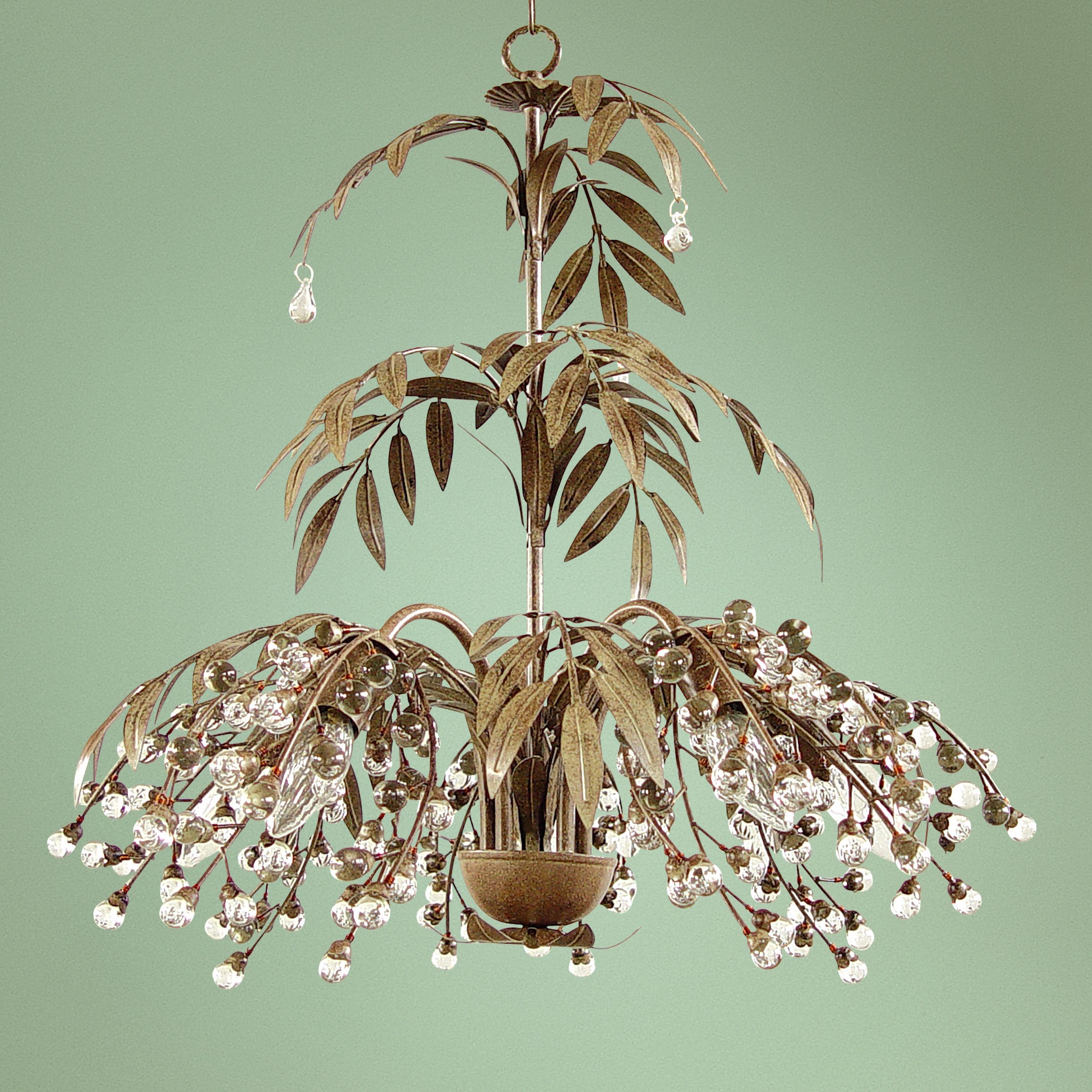 Antique Brown Fountain Leaves Chandelier