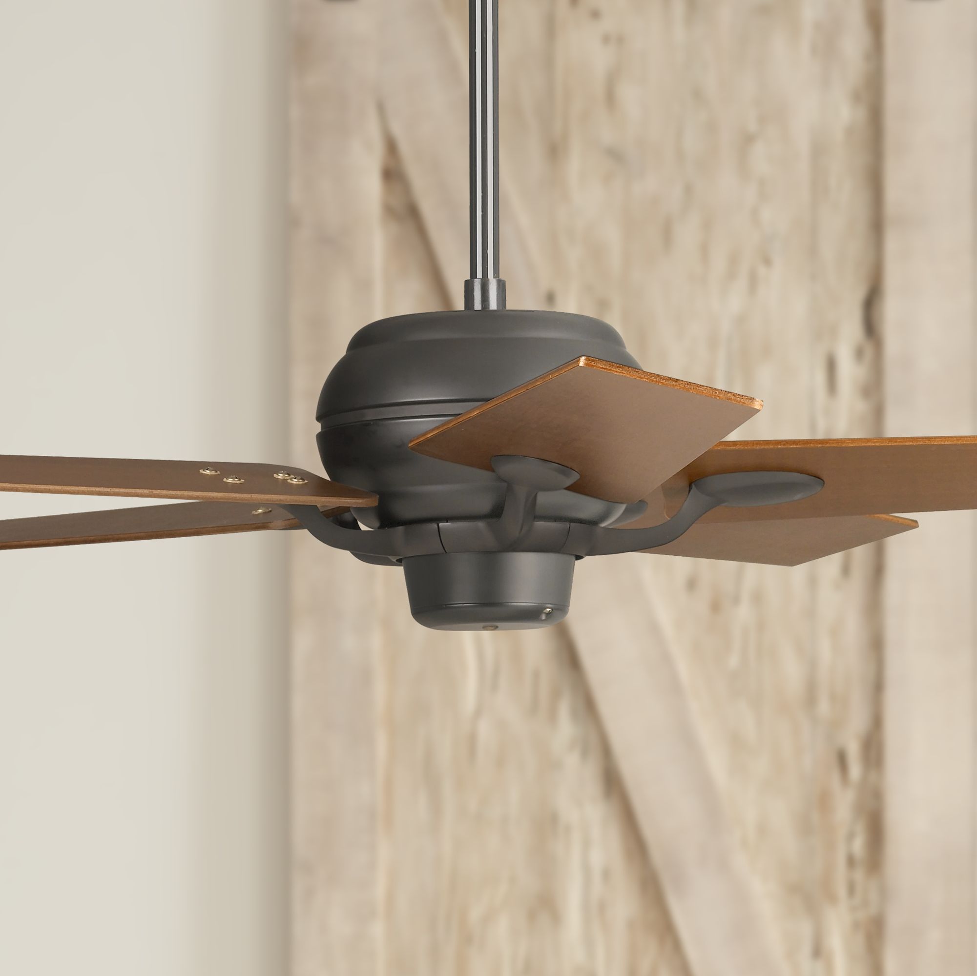 52" Casa Optima Matte Black Walnut Blades Ceiling Fan