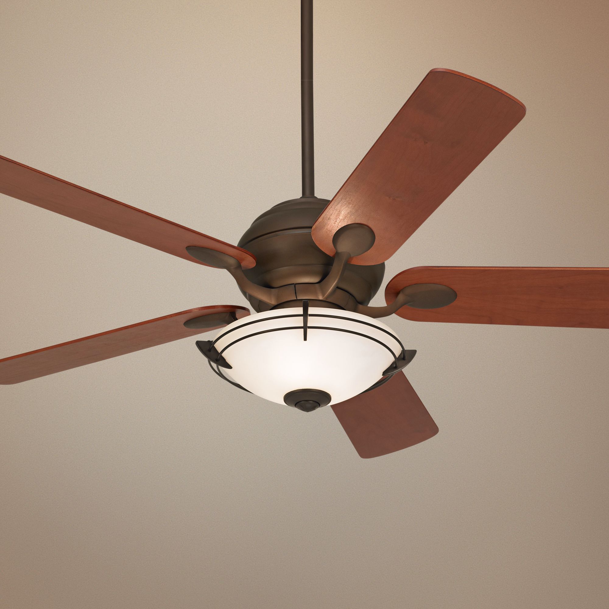 52" Casa Optima Teak Blade Ceiling Fan with Light Kit