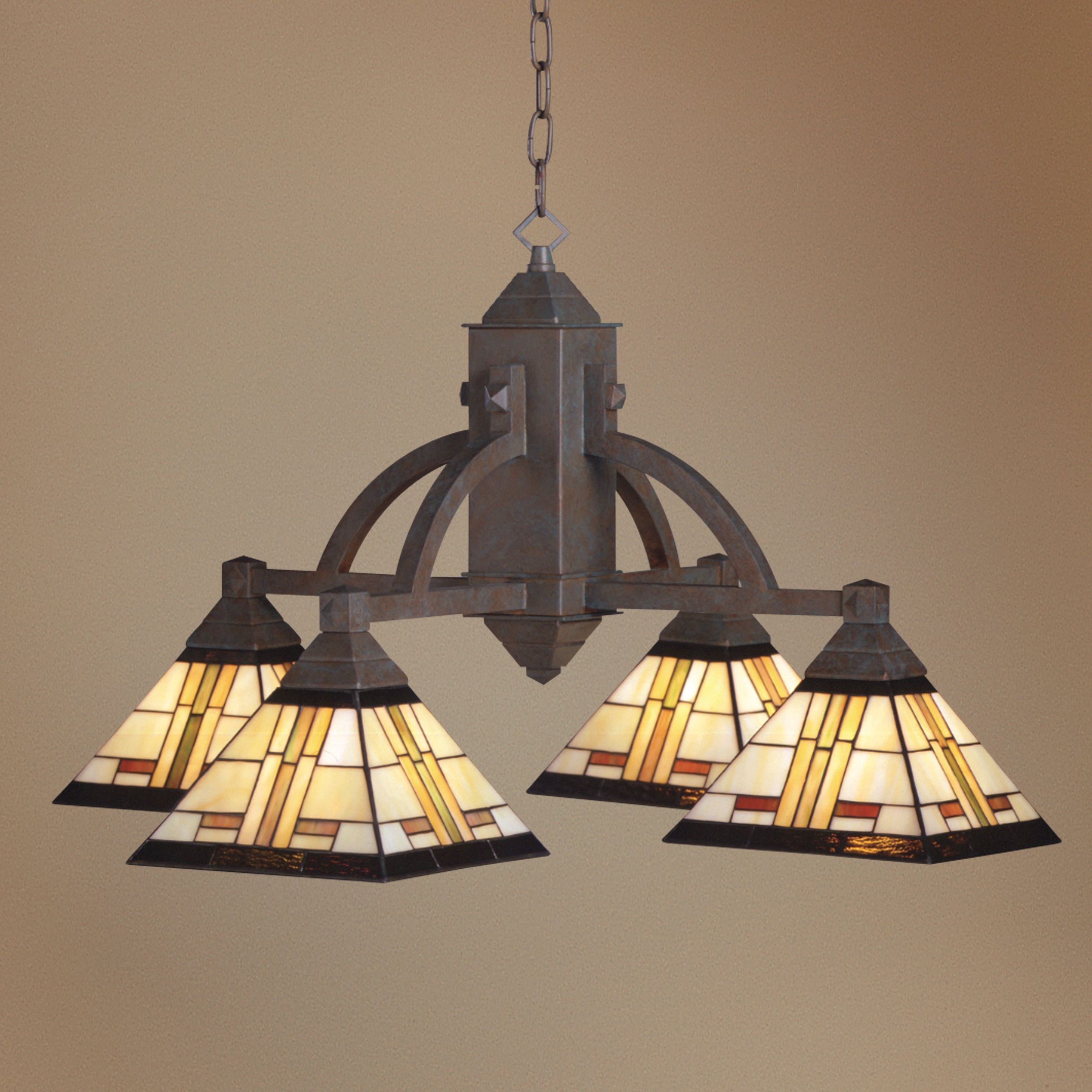 Oak Park Bronze Patina Tiffany-Style  Chandelier