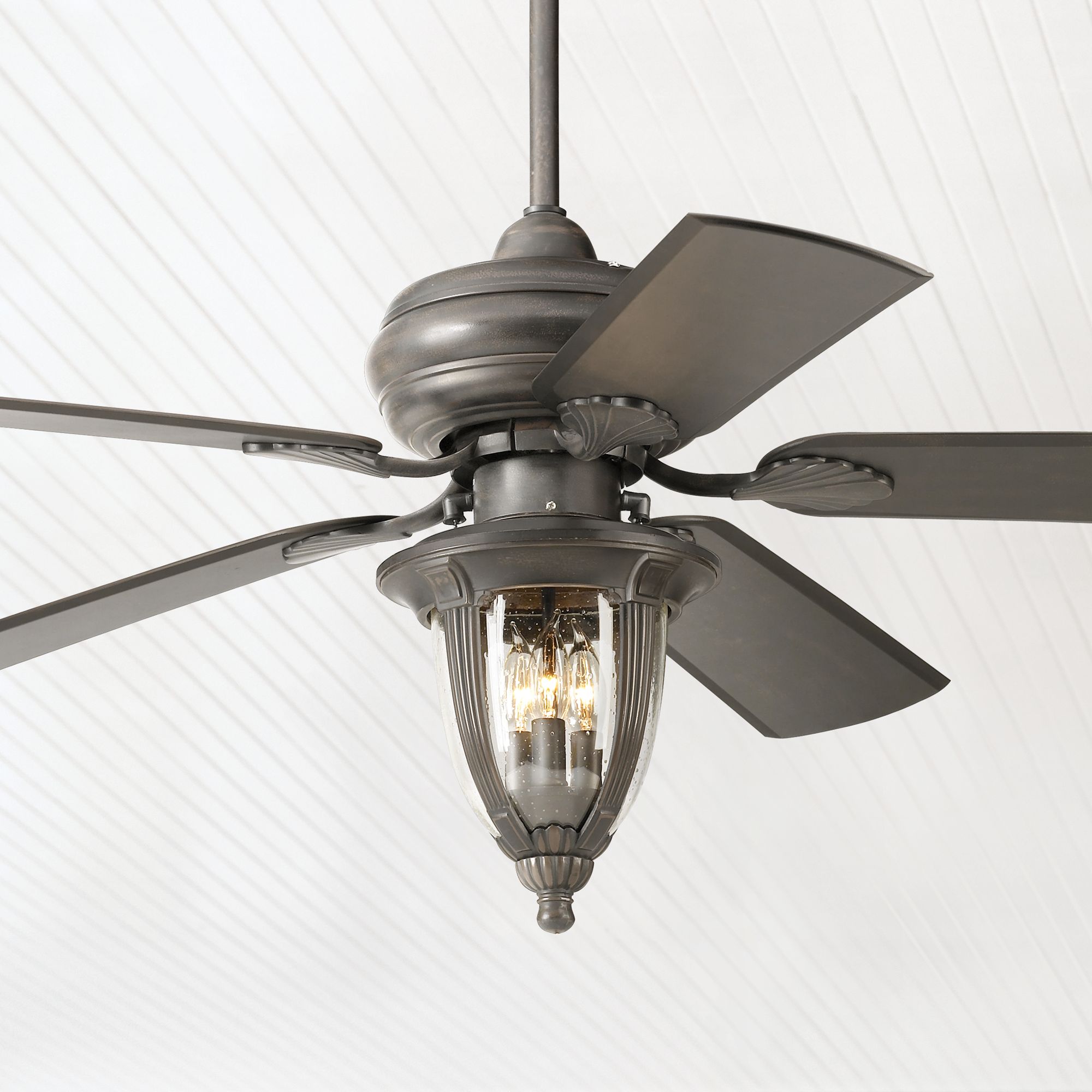 52"  Casa Vieja Tropical Bronze Light Kit Ceiling Fan