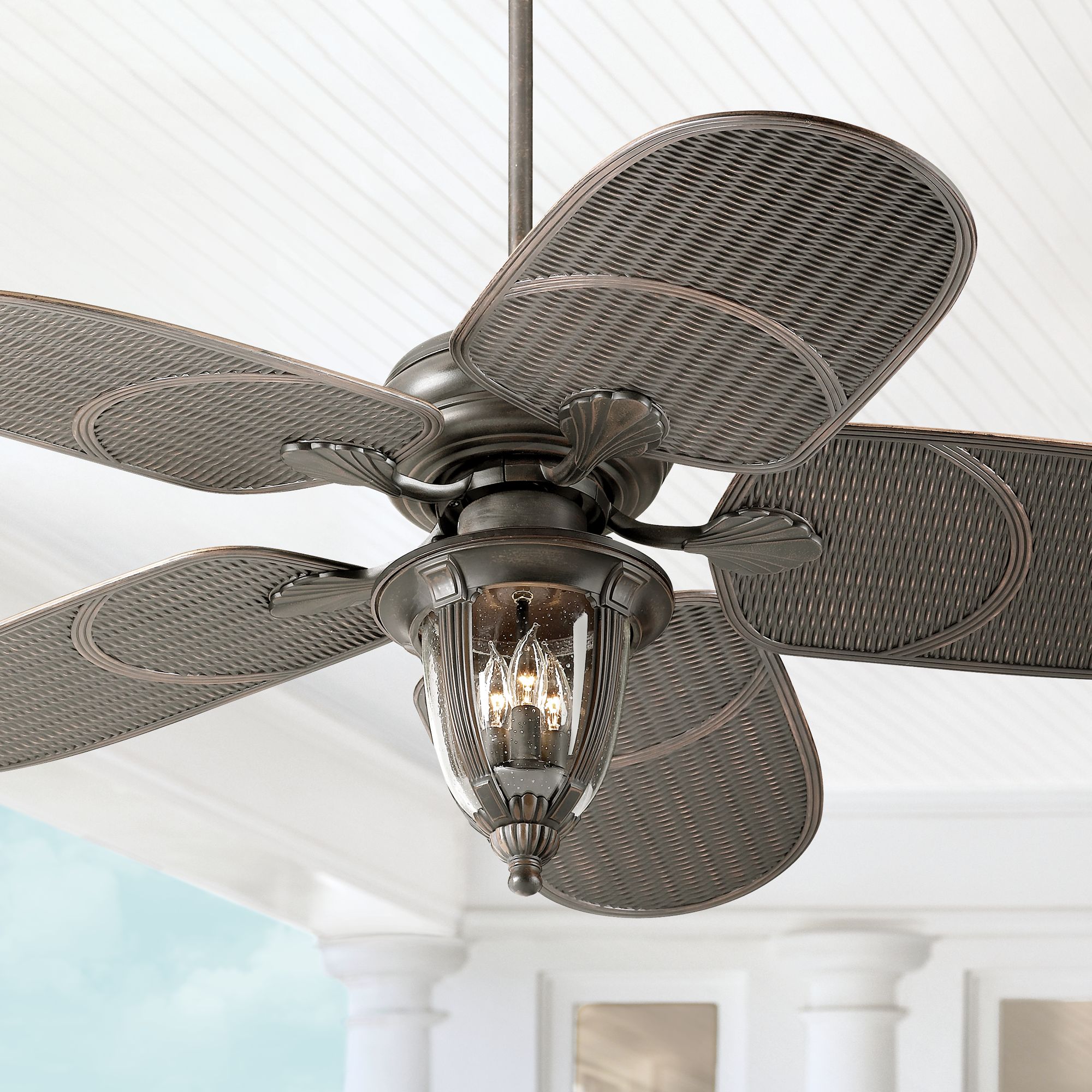 52" Casa Vieja Tropical Bronze Indoor/Outdoor Ceiling Fan