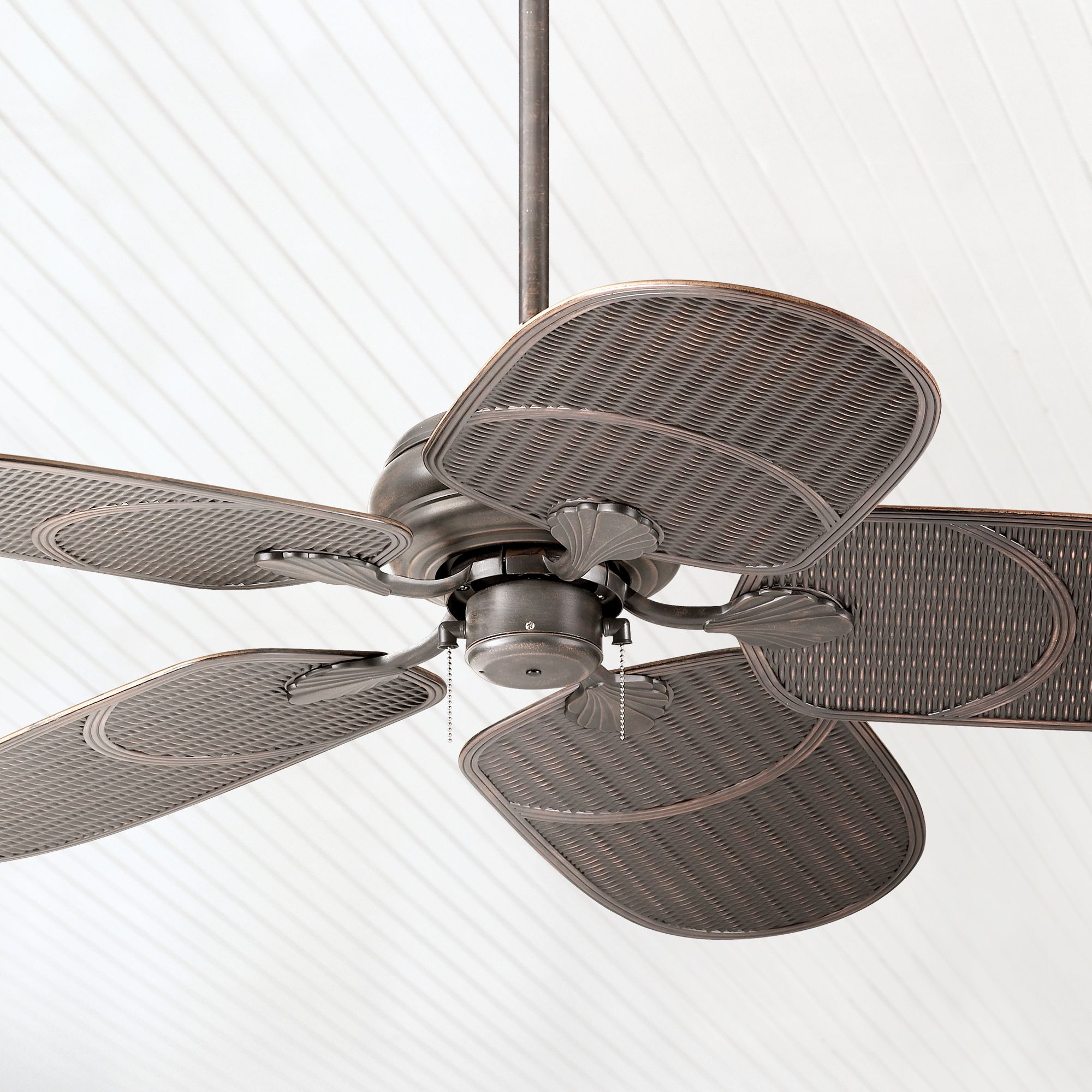 52" Casa Vieja Tropical Bronze Pull Chain Ceiling Fan
