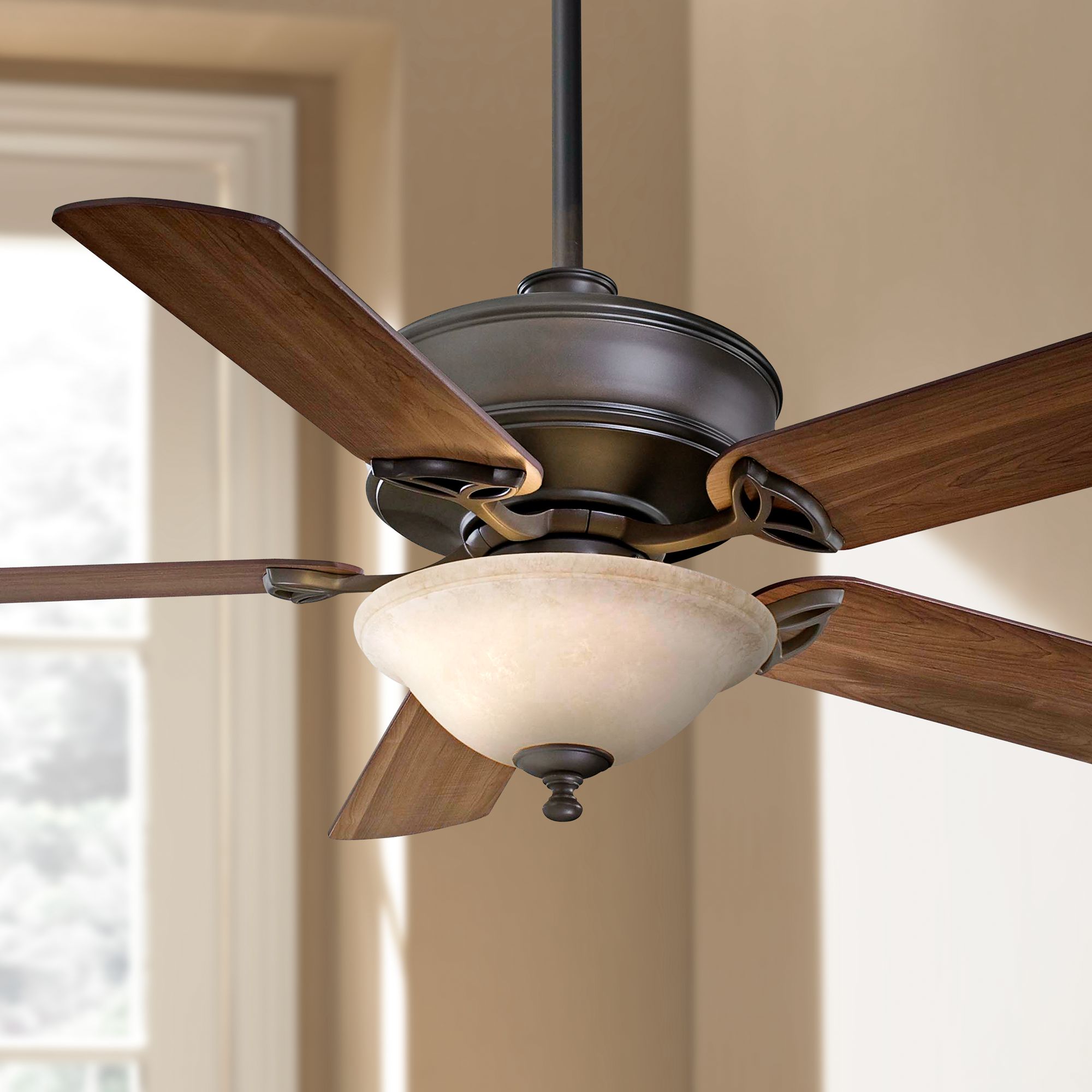52" Minka Bolo Oil Rubbed Bronze Glass Light Ceiling Fan
