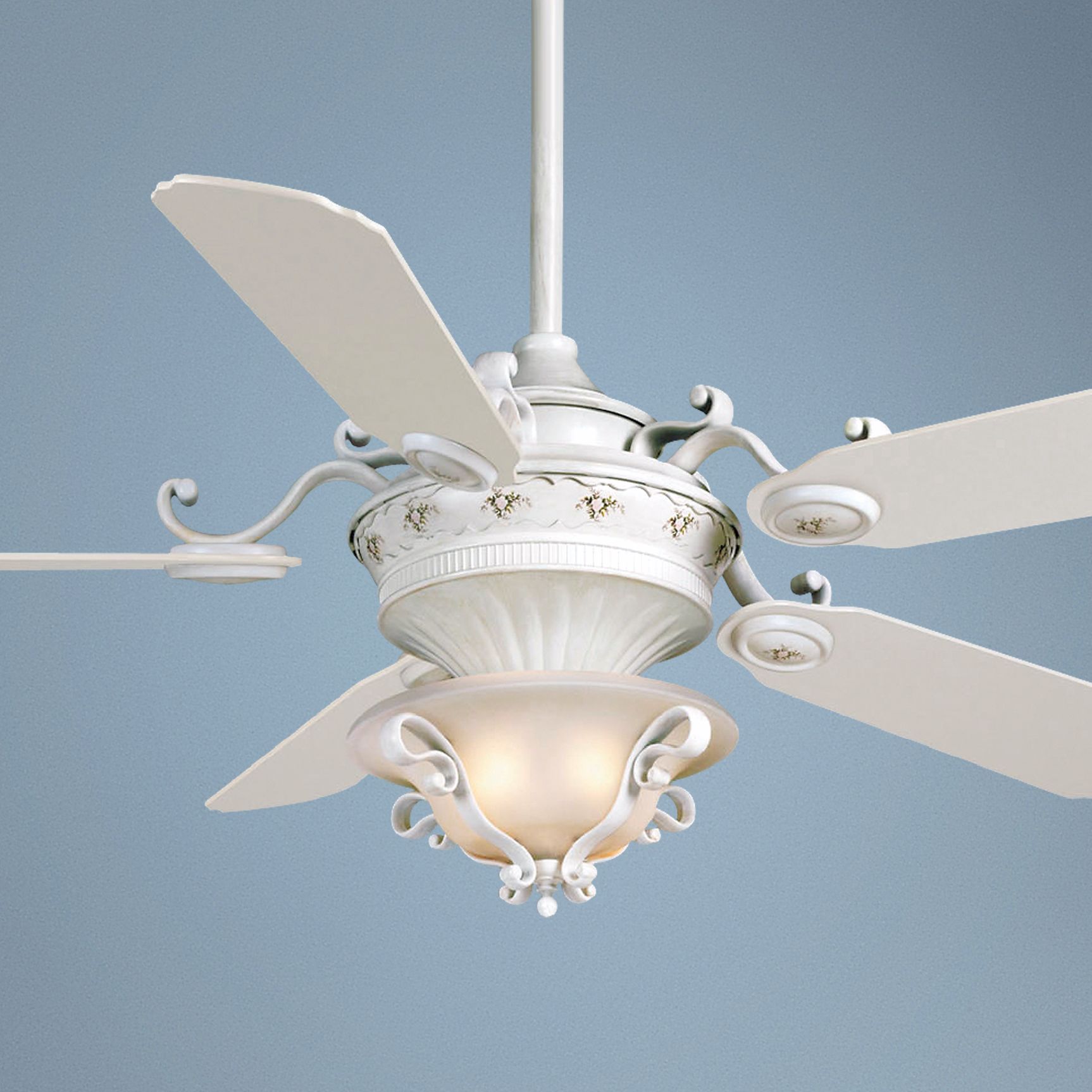 56" Casablanca La Fleur Ceiling Fan with Frosted Light Kit