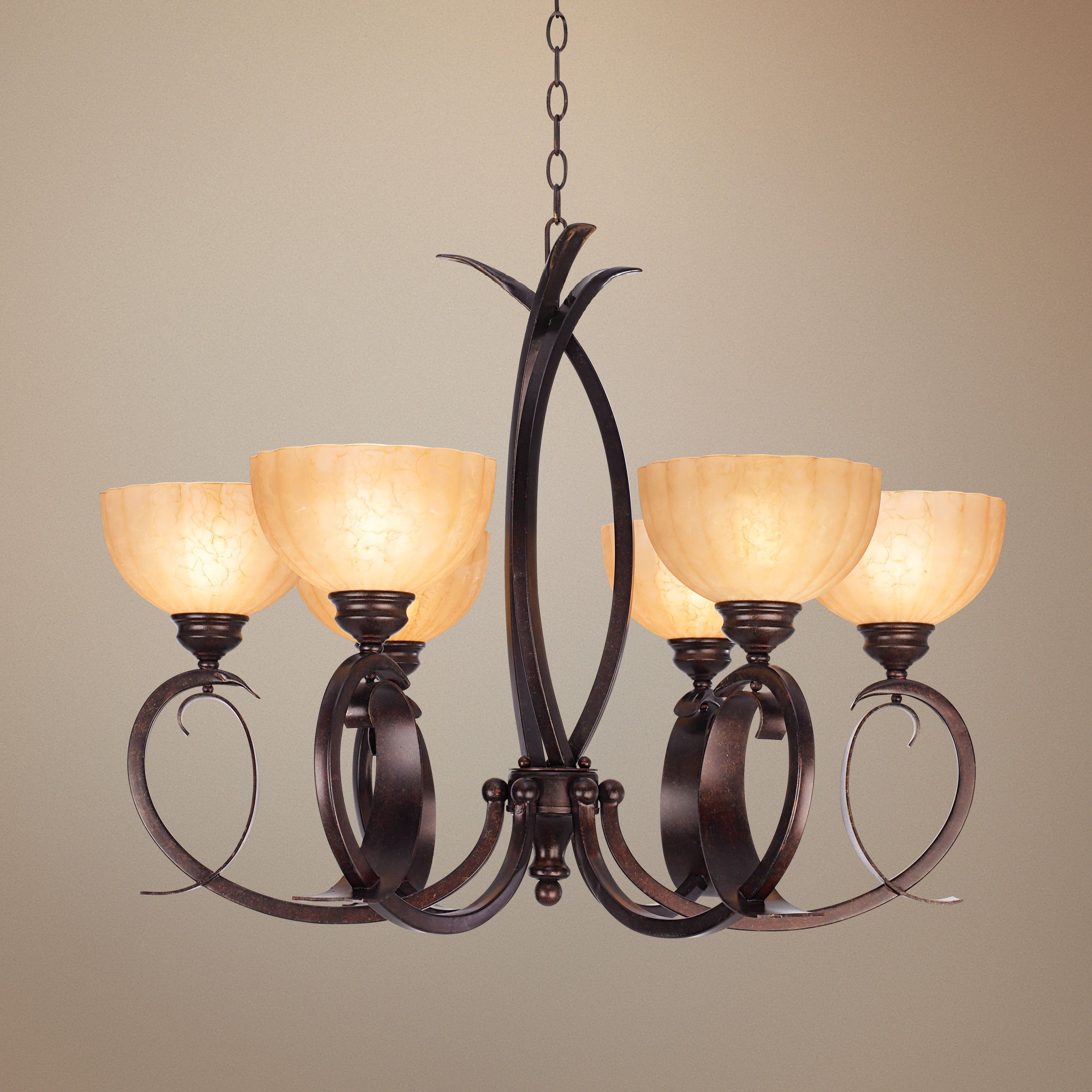Franklin Iron Works Bold Curves 31 1/2" Wide Chandelier