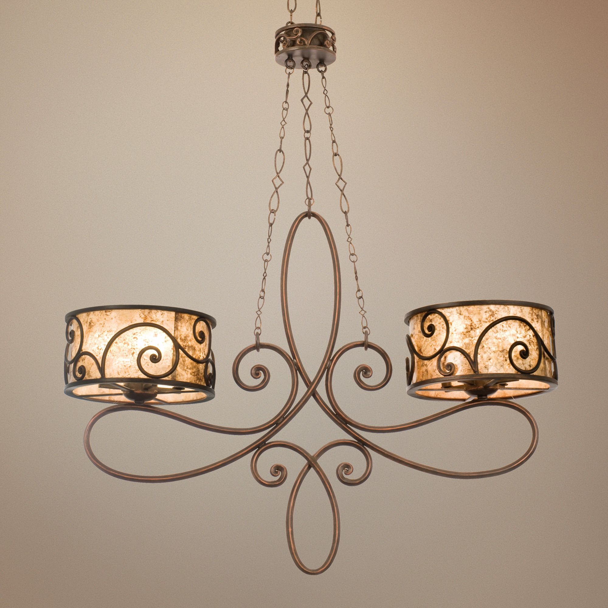 Windsor Collection Stained Mica 10-Light Island Chandelier