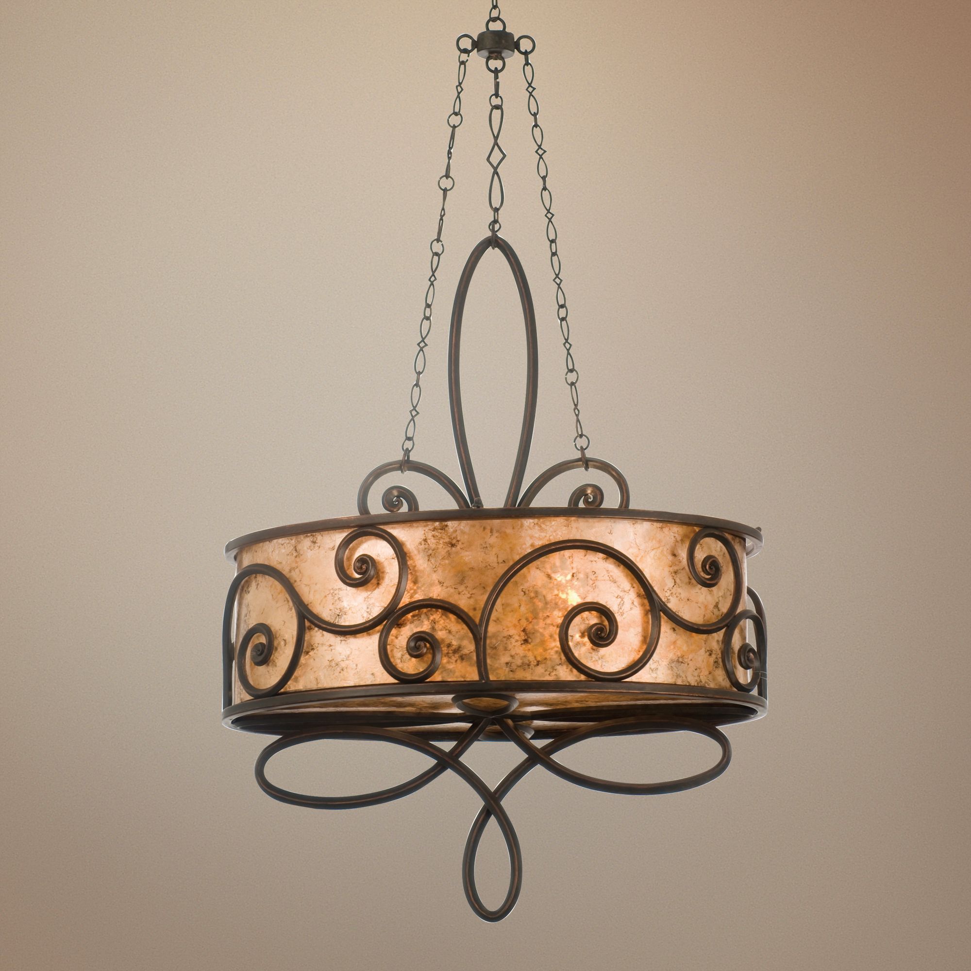 Windsor Collection Stained Mica 4-Light Oval Chandelier