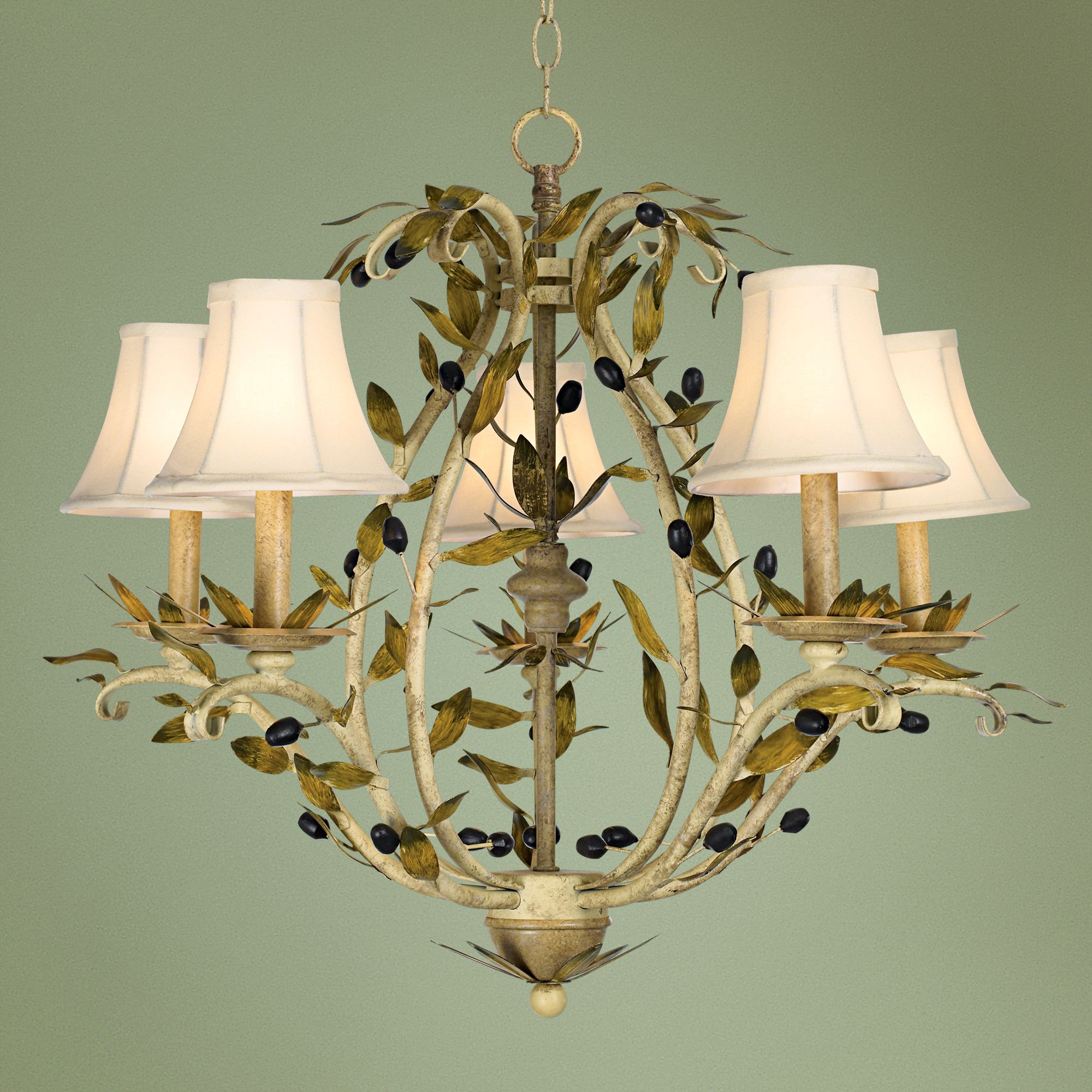 Tuscany Olive Collection Five Light Chandelier