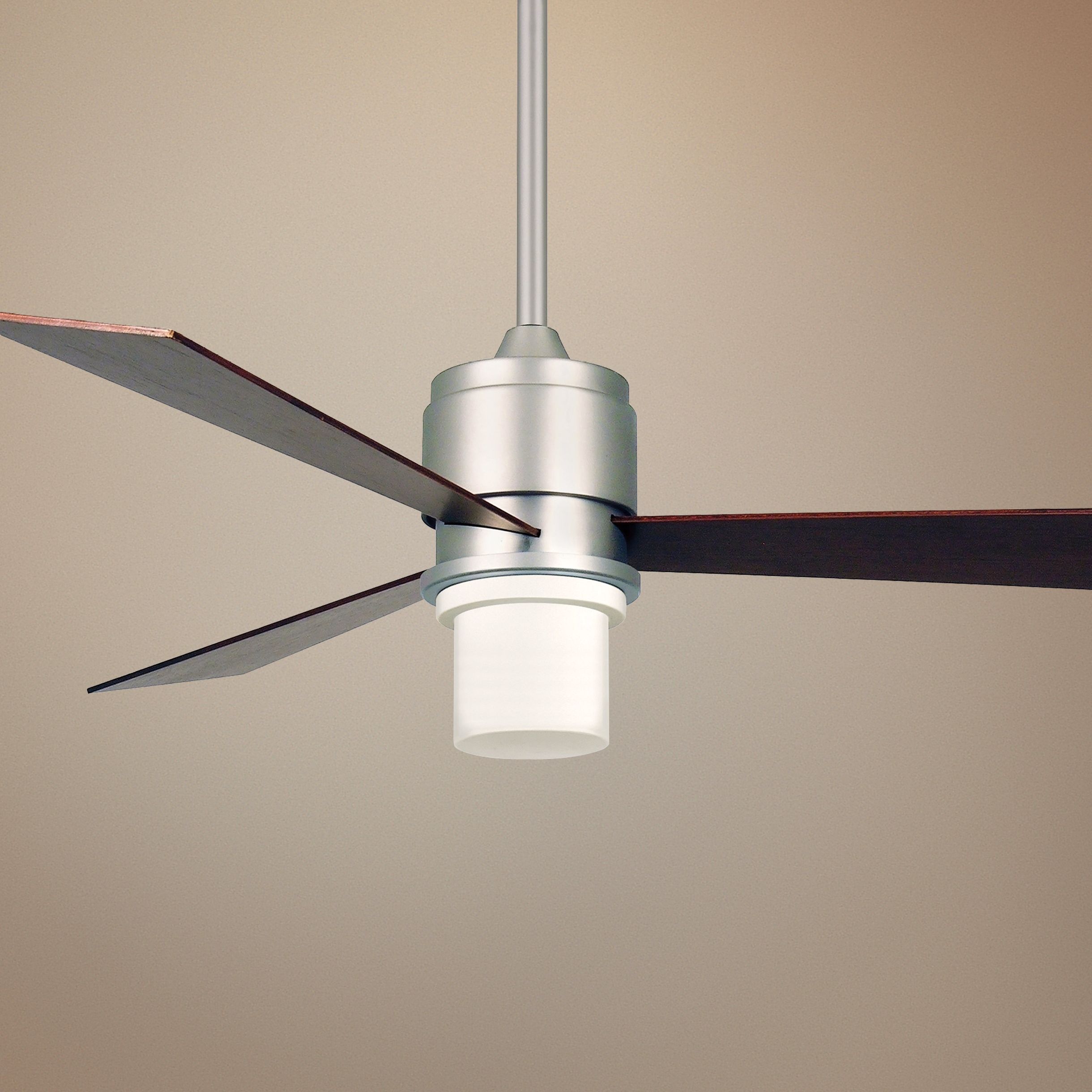 brushed nickel ceiling fan with light