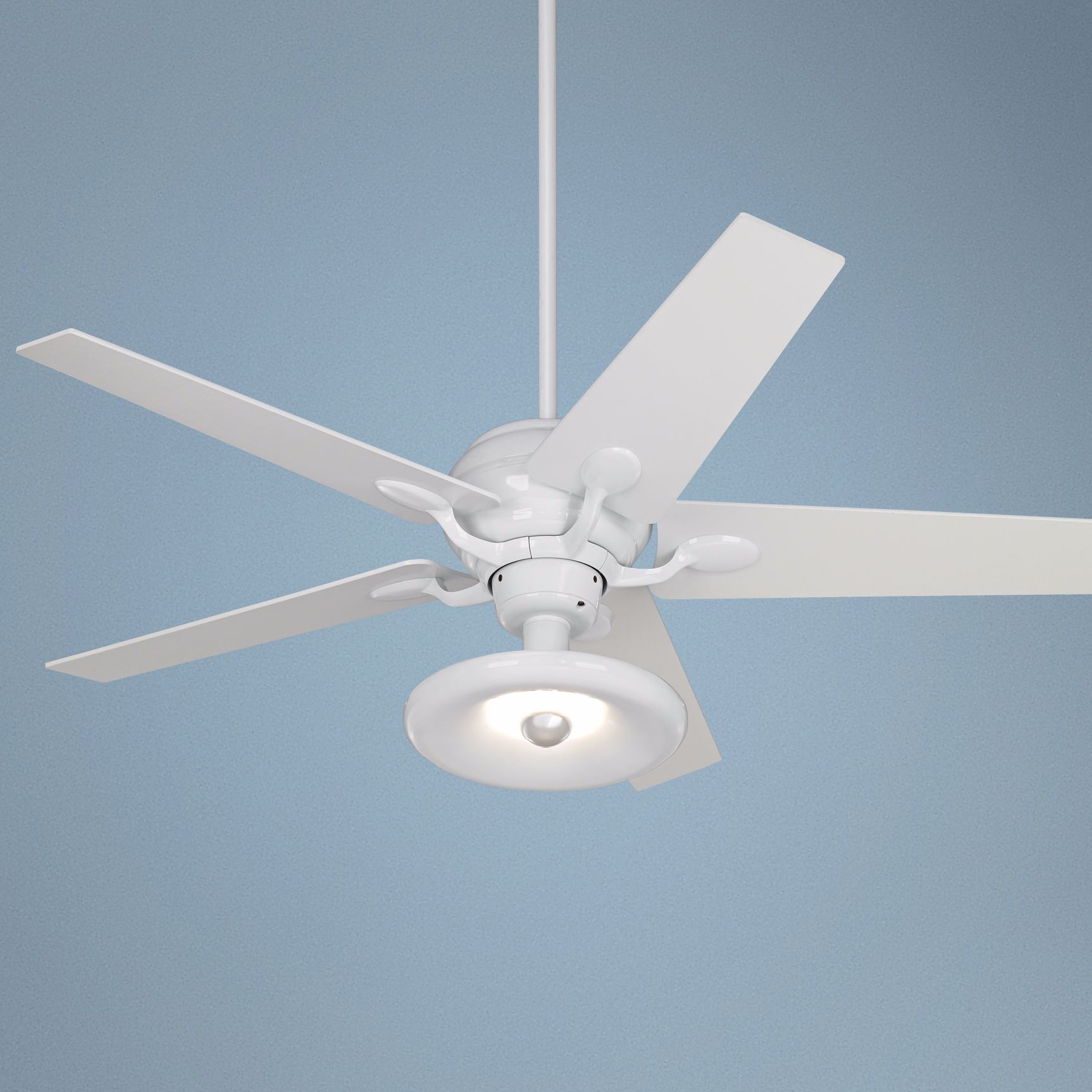 52" Casa Optima Tapered White Blades Ceiling Fan with Light