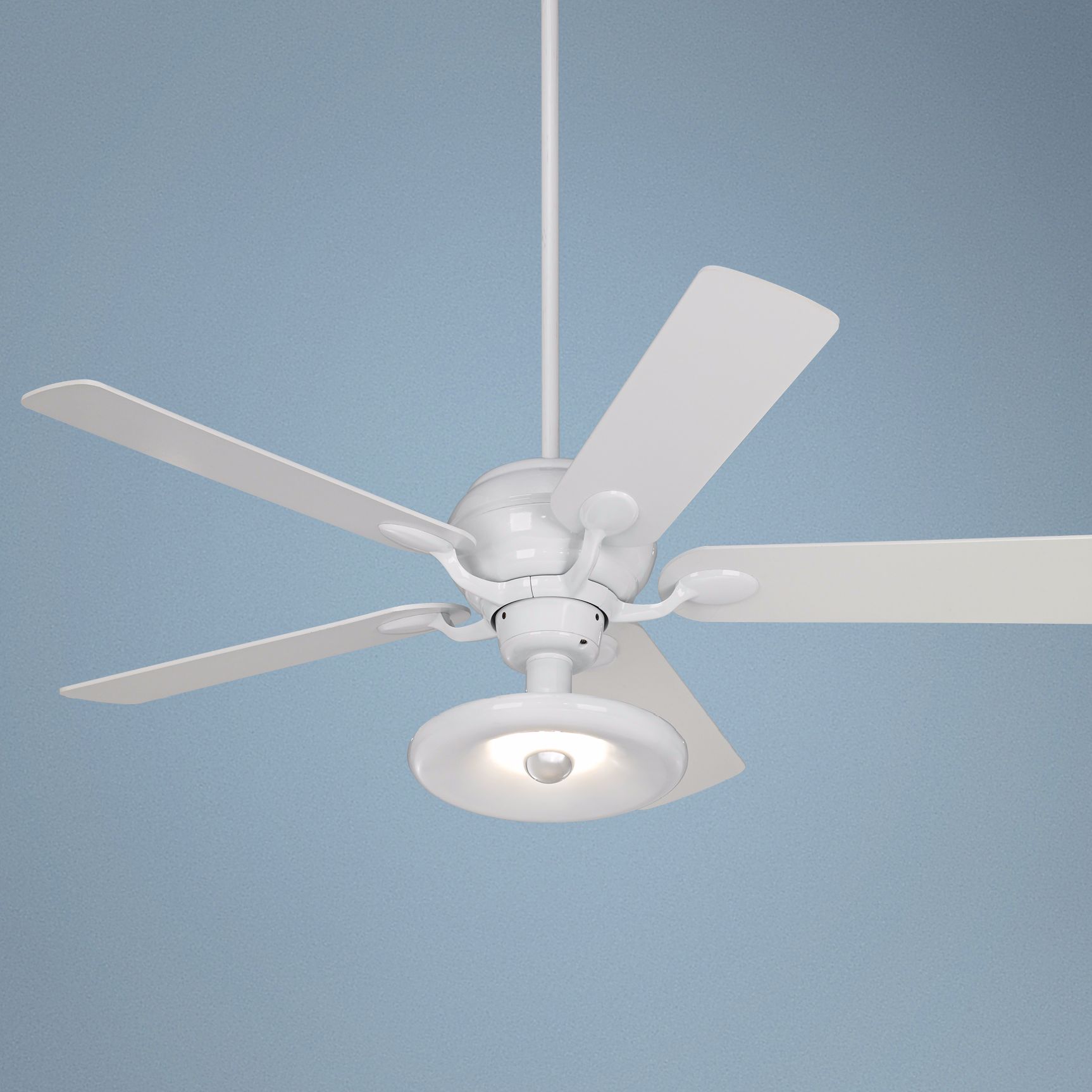 52" Casa Optima Square White Blades Ceiling Fan with Light