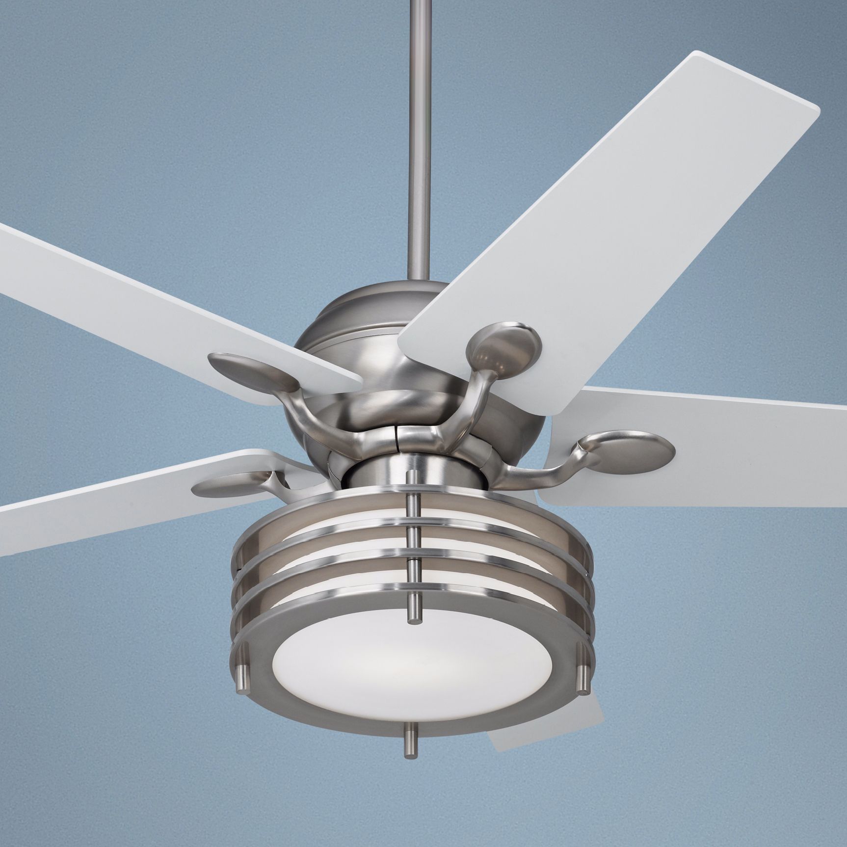 52" Casa Optima Steel and Multi-Ring Light Ceiling Fan