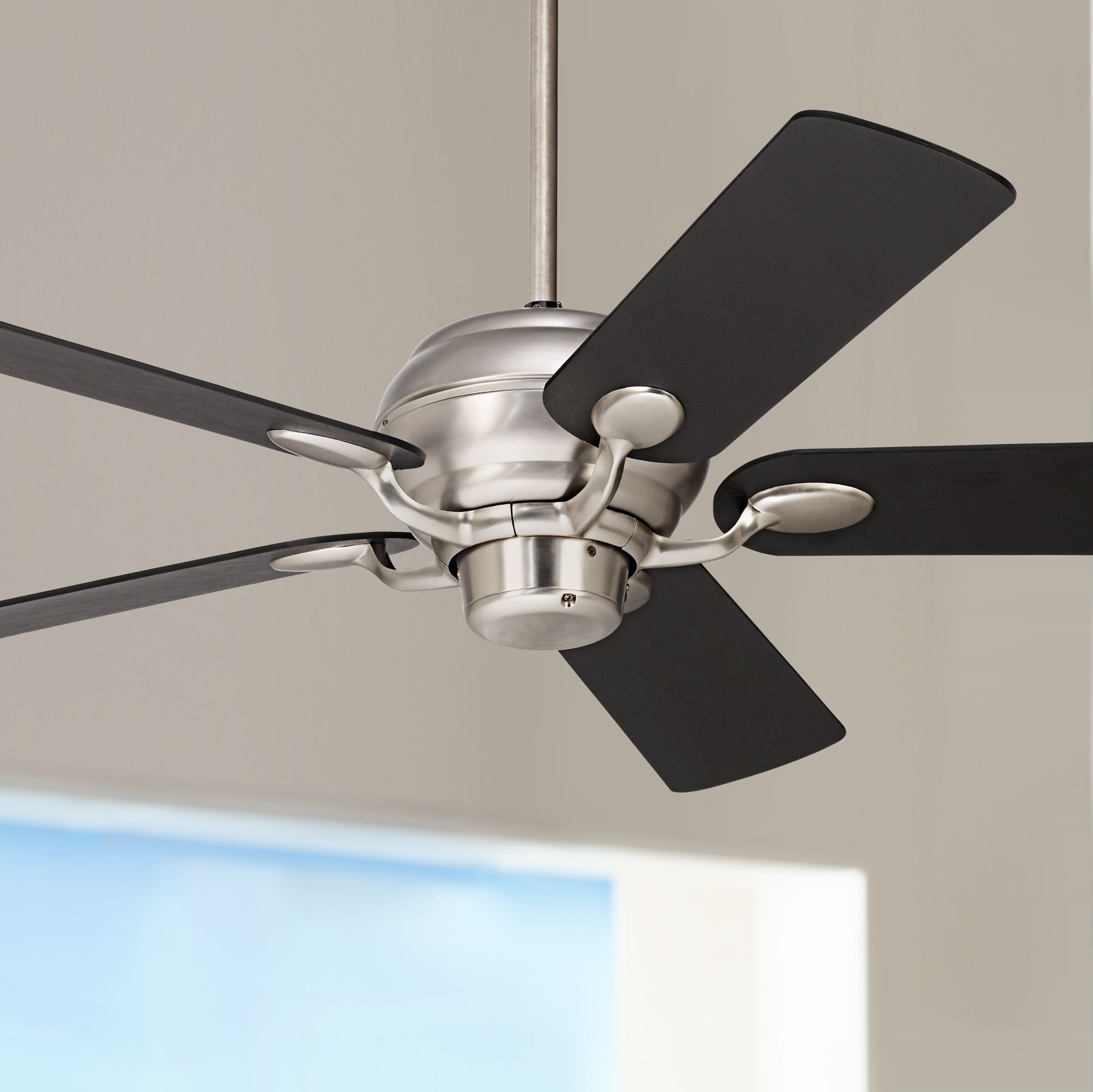 Casa Optima™ Brushed Steel and Espresso Ceiling Fan