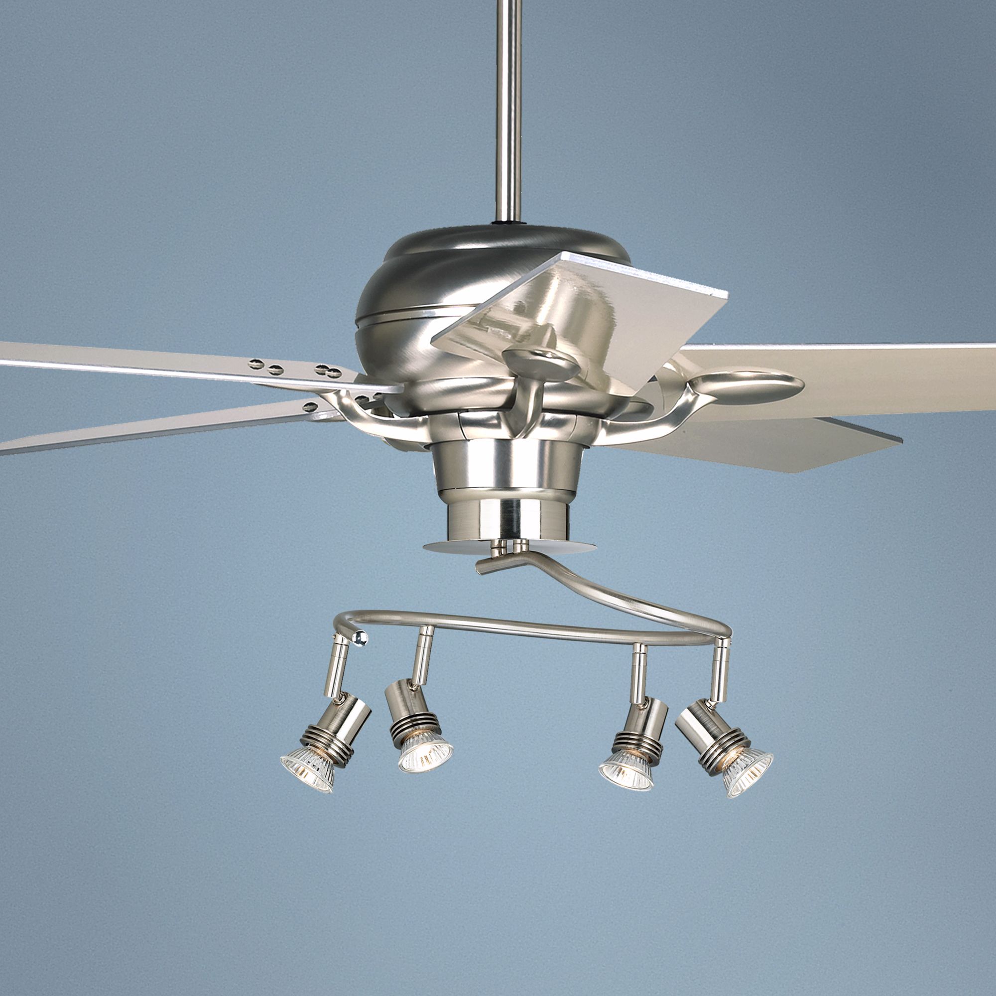 52" Casa Optima Brushed Steel 4-Head Light Kit Ceiling Fan