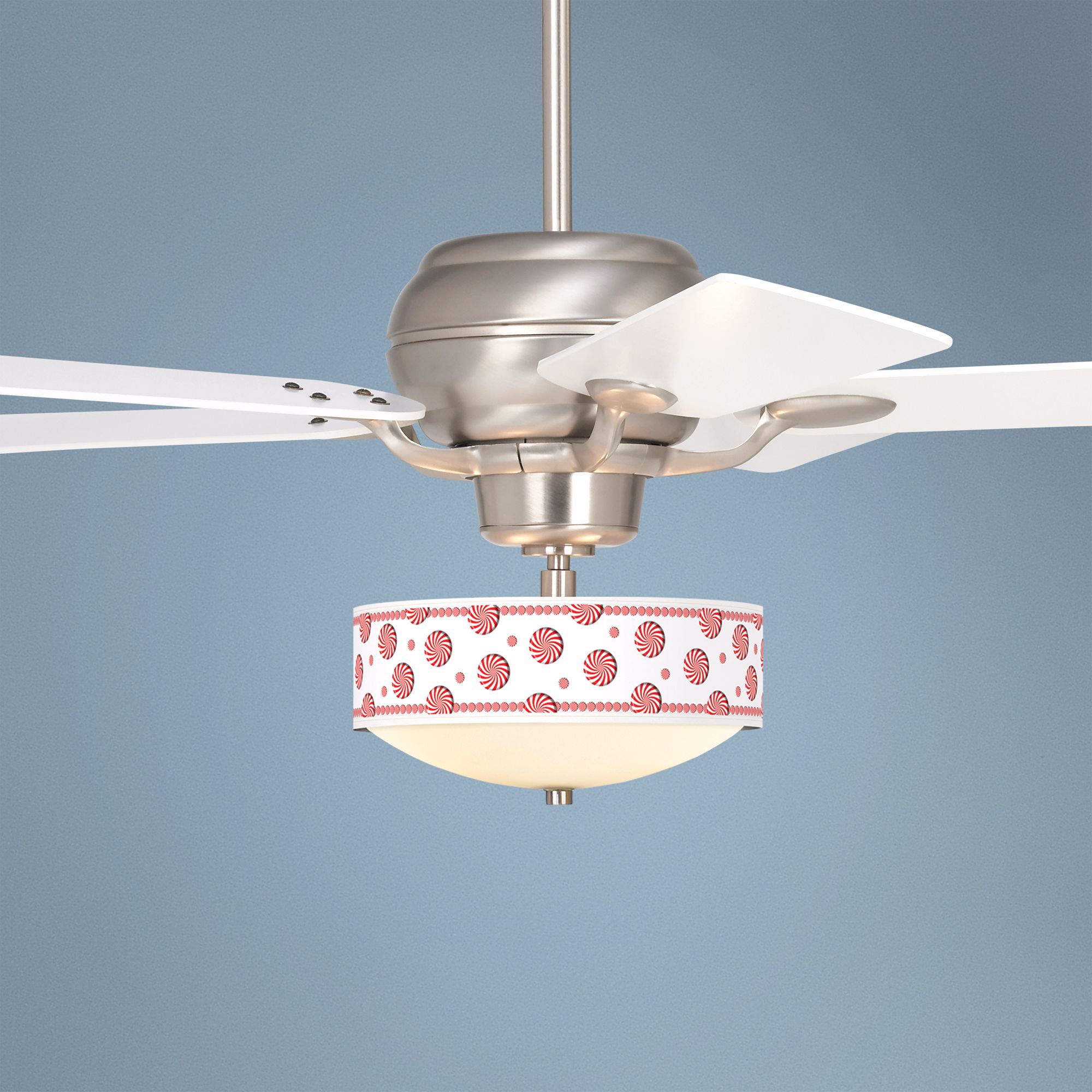 52" Casa Optima Brushed Steel Pinwheel Giclee Ceiling Fan