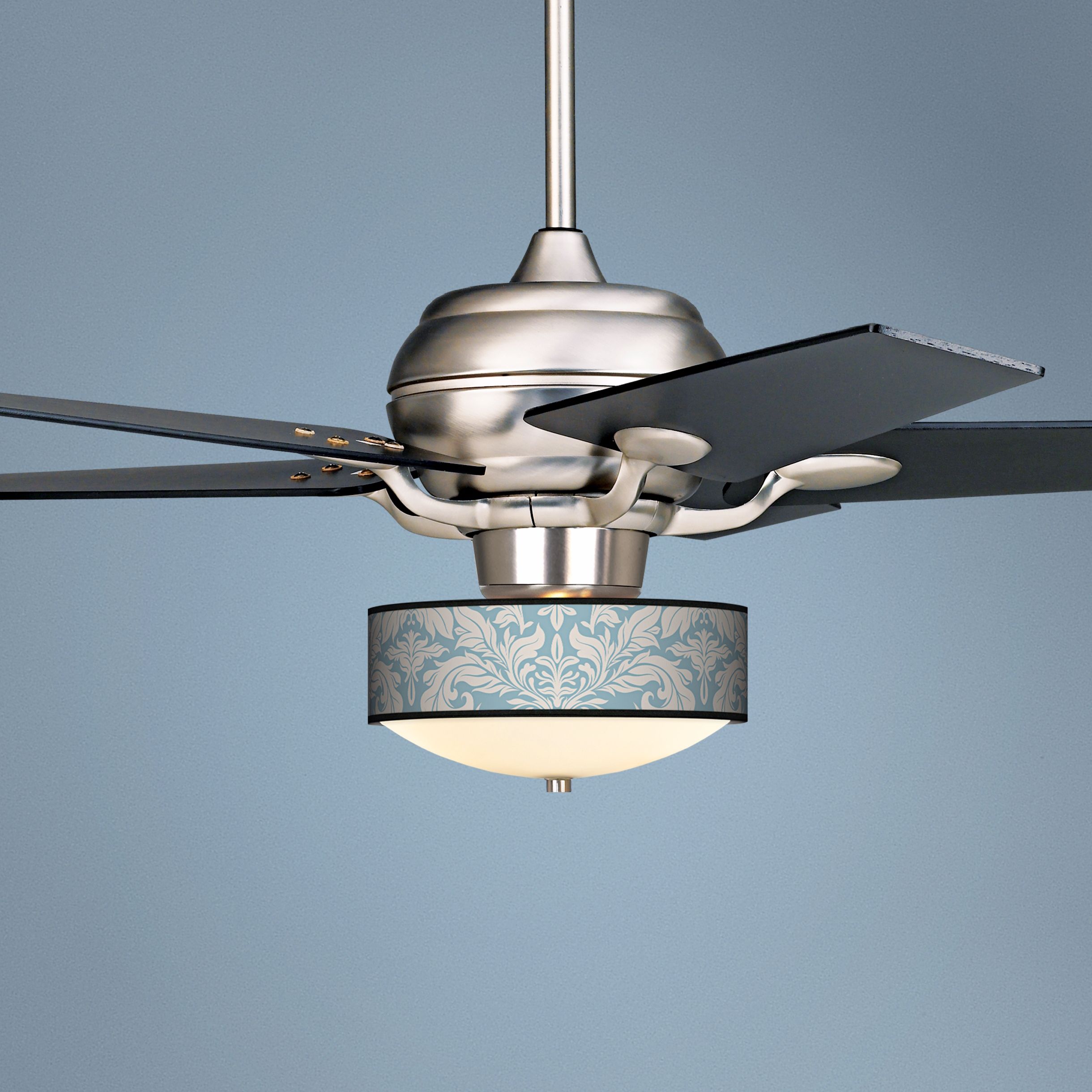 Casa Optima™ Ivory Blue Tapestry Black Blades Ceiling Fan