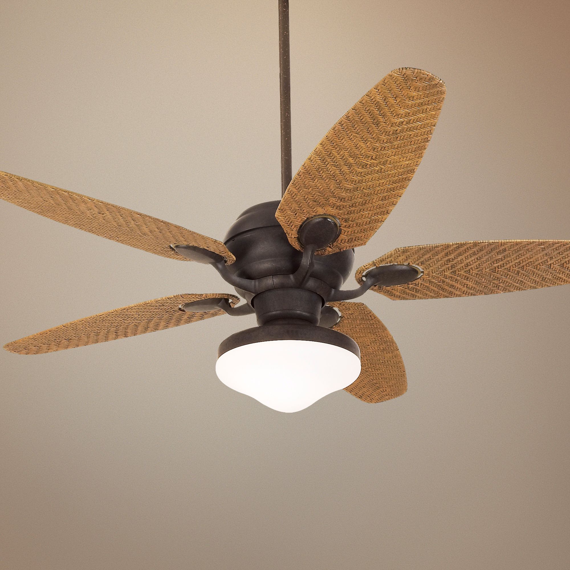 52" Casa Optima™ Honey Rattan Ceiling Fan