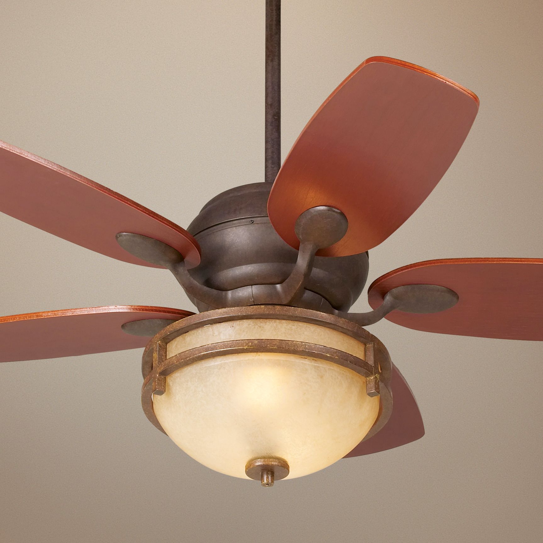 43" Casa Vieja® Black Rust Teak Blades Ceiling Fan
