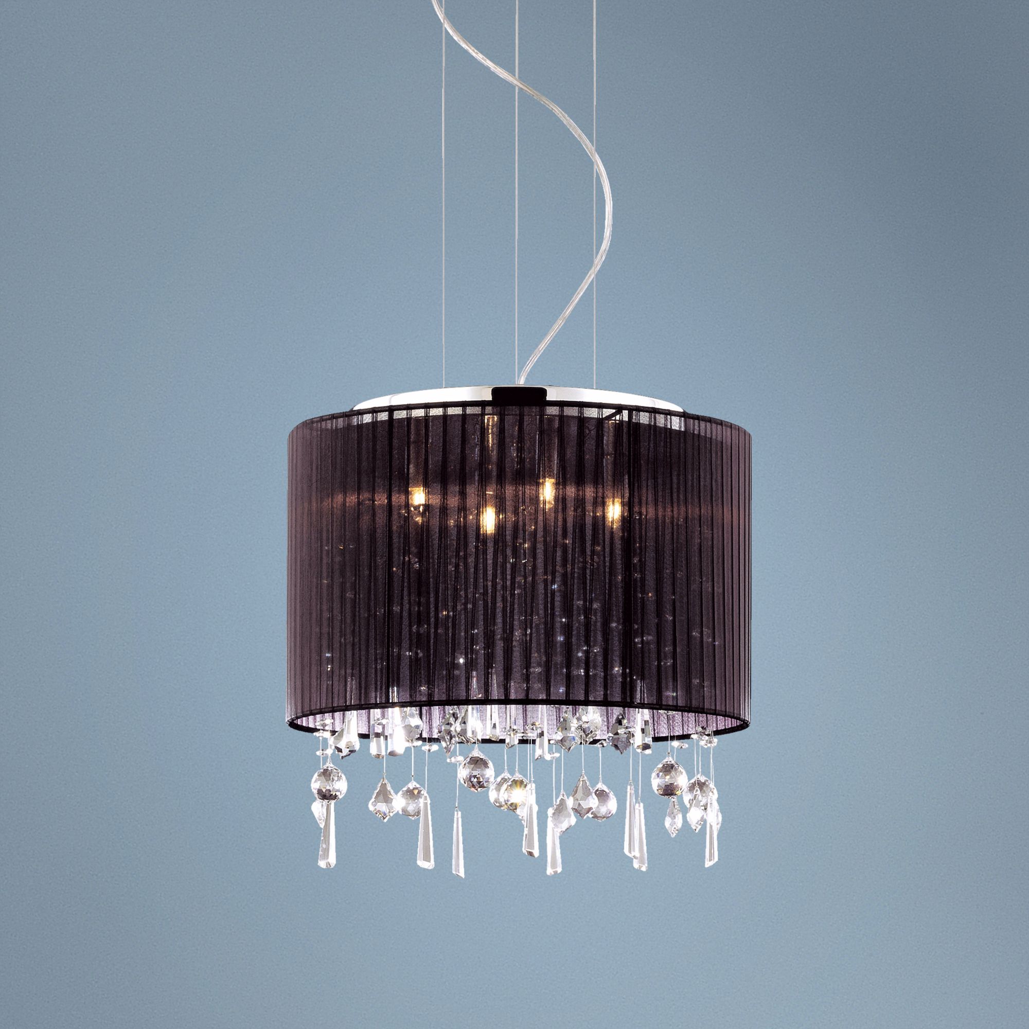 Crystal and Chrome Pendant Chandelier