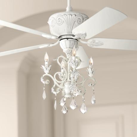 Casa Deville Rubbed White Chandelier Ceiling Fan - #87534-45518-4G156 ...