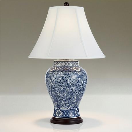 table lamp porcelain lamps jar shonna traditional bird ivy lampsplus