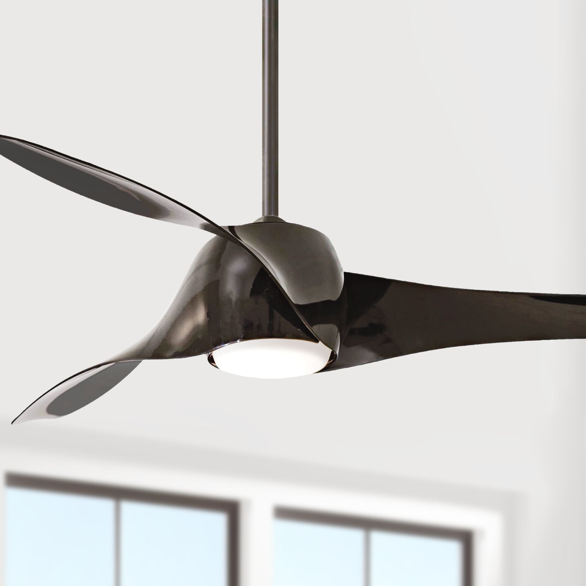 58" Artemis High Gloss Black Ceiling Fan