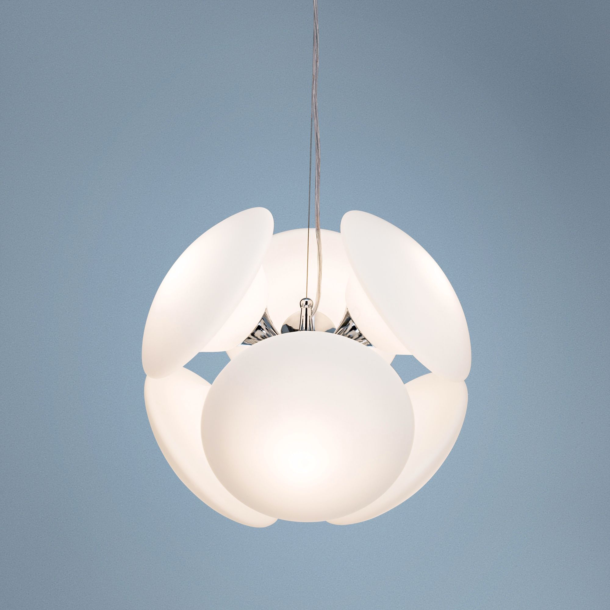 Possini Euro Mushrooms White 6-Light Pendant Chandelier
