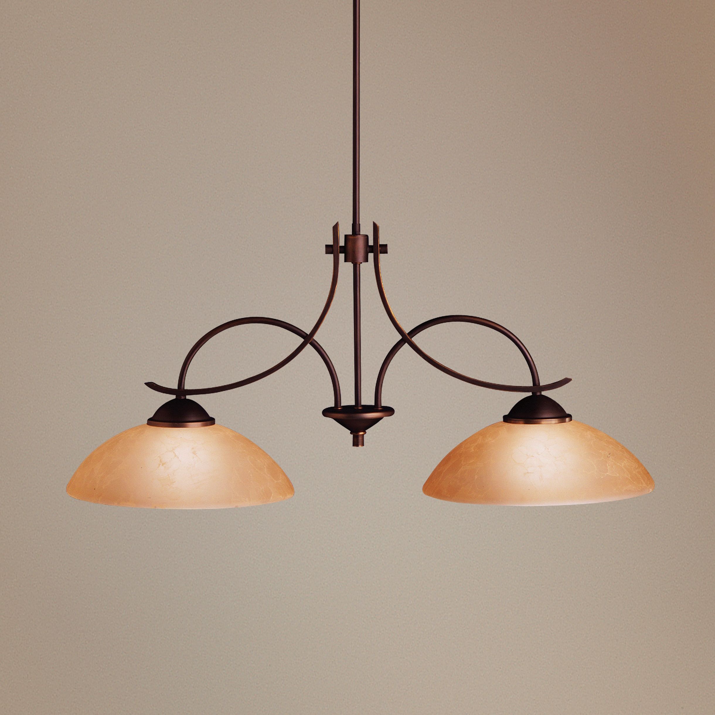 Olympia Bronze 38" Wide 2-Light Island Chandelier