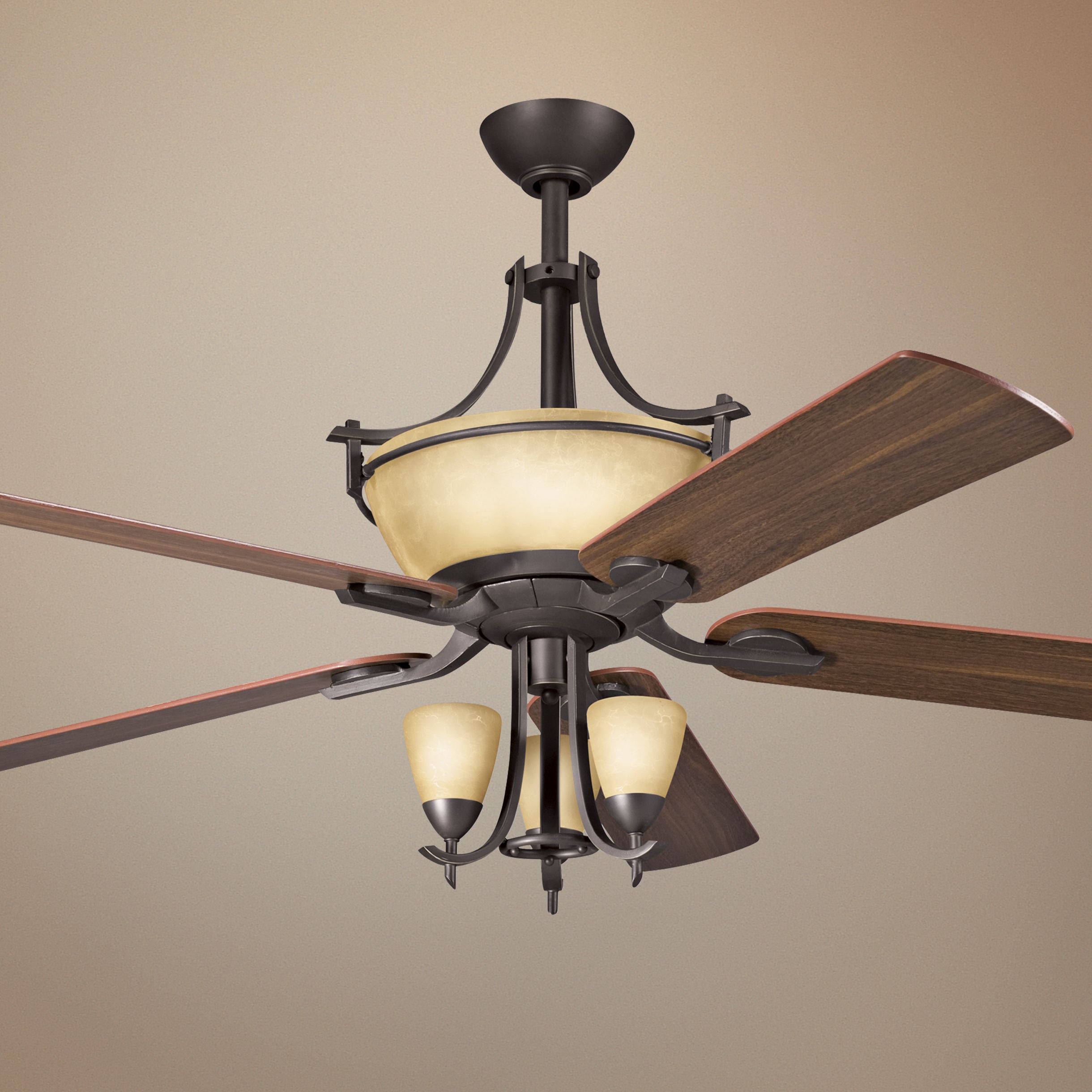 60" Olympia Olde Bronze Pendalettes Light Kit Ceiling Fan