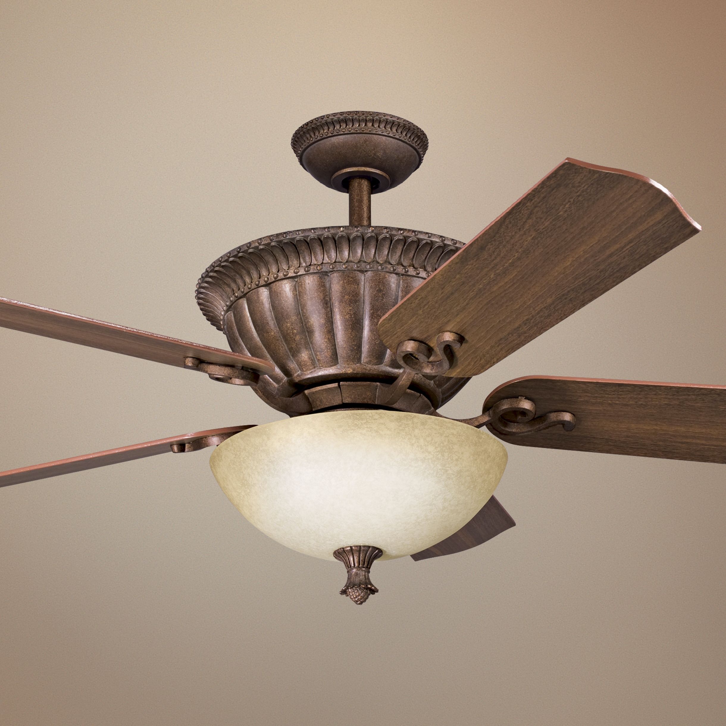 52" Larissa Tannery Bronze with Gold Accents Ceiling Fan