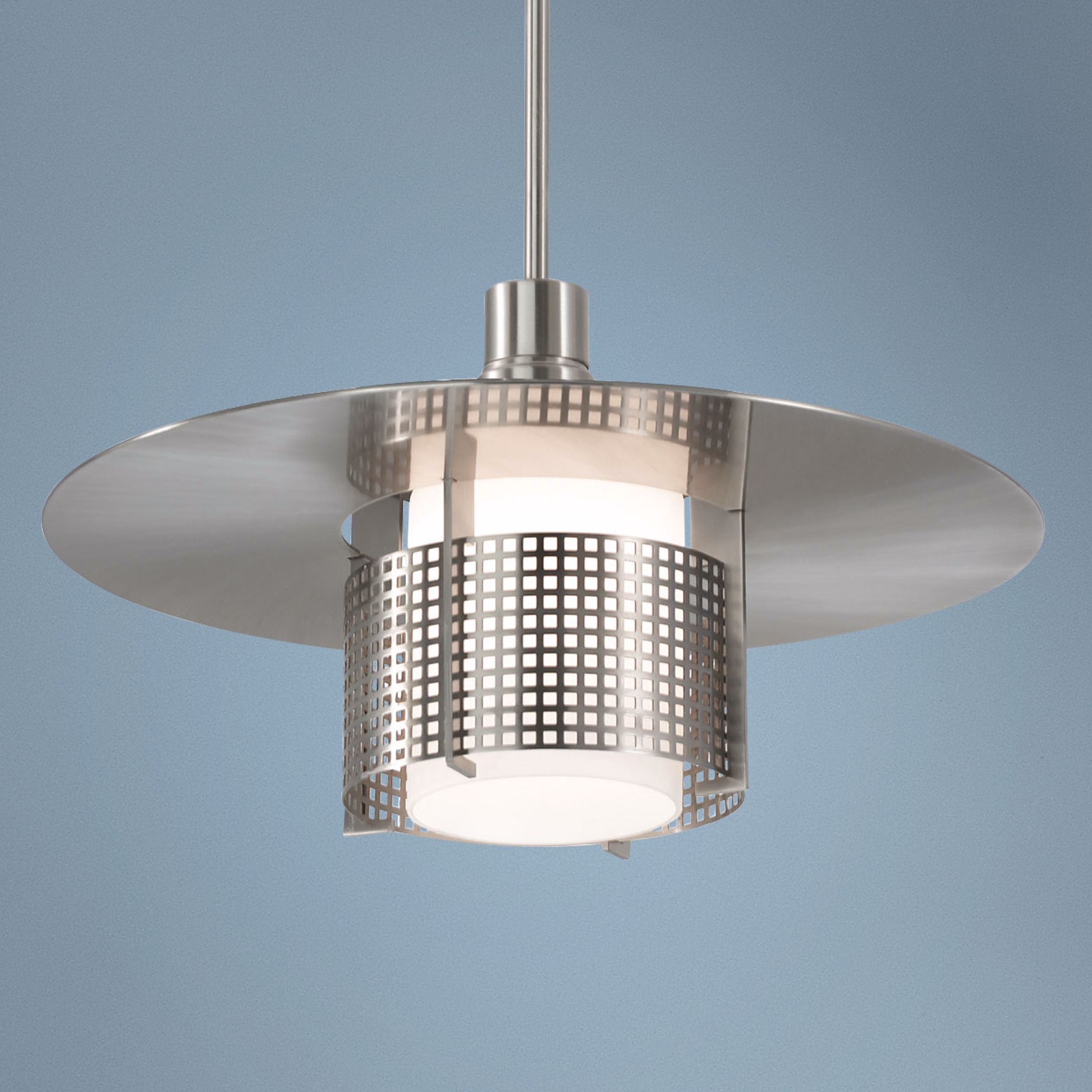 Sonneman Large Pool Satin Nickel Pendant Chandelier