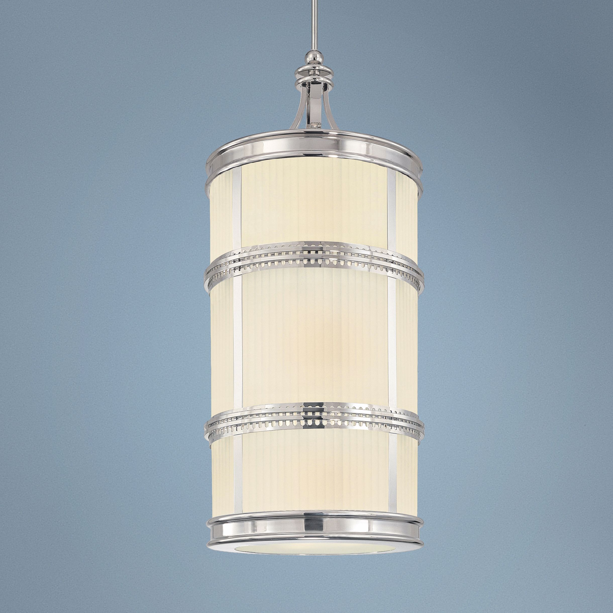 Sonneman Shanghai Lantern Etched Glass Pendant Chandelier