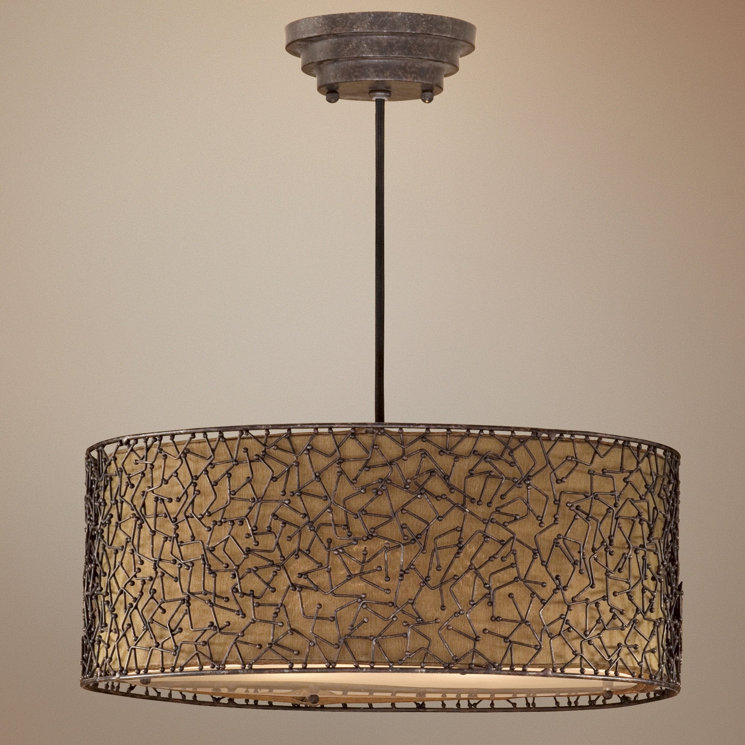 Brandon Collection 3-Light Distressed Rust Pendant