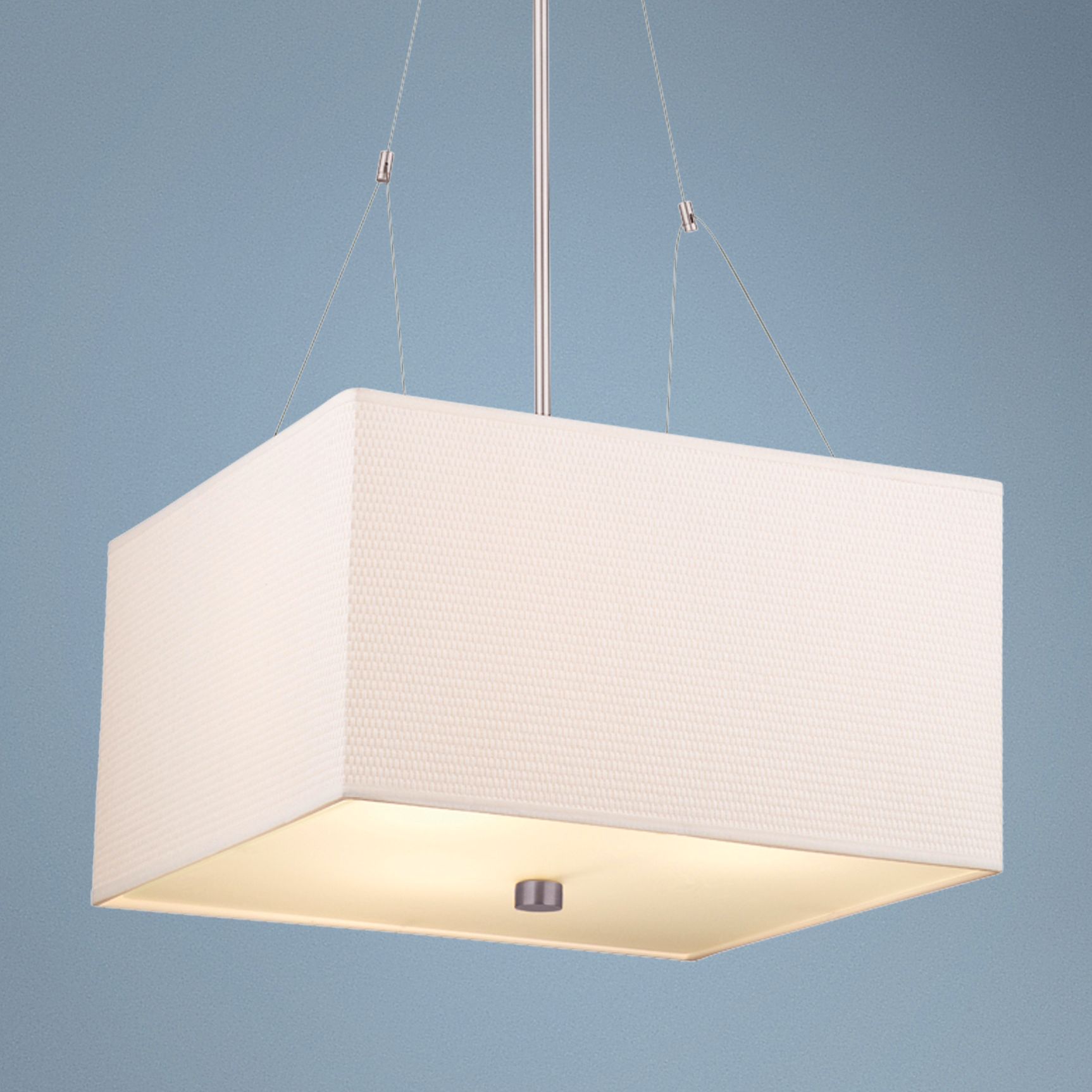 Forecast Alexis Nickel Three Light Square Pendant Chandelier