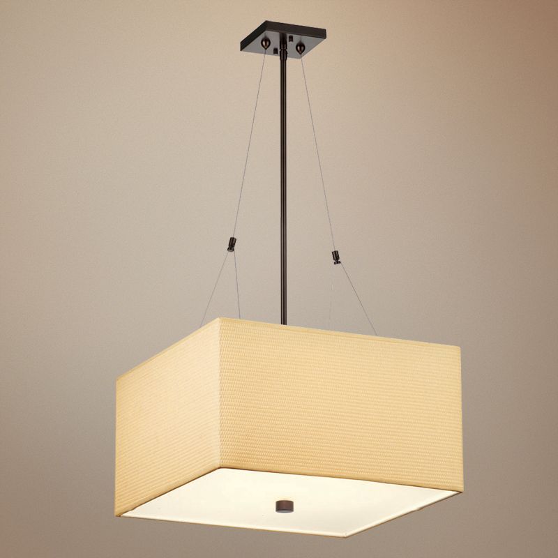 Forecast Alexis Bronze Three Light Square Pendant Chandelier