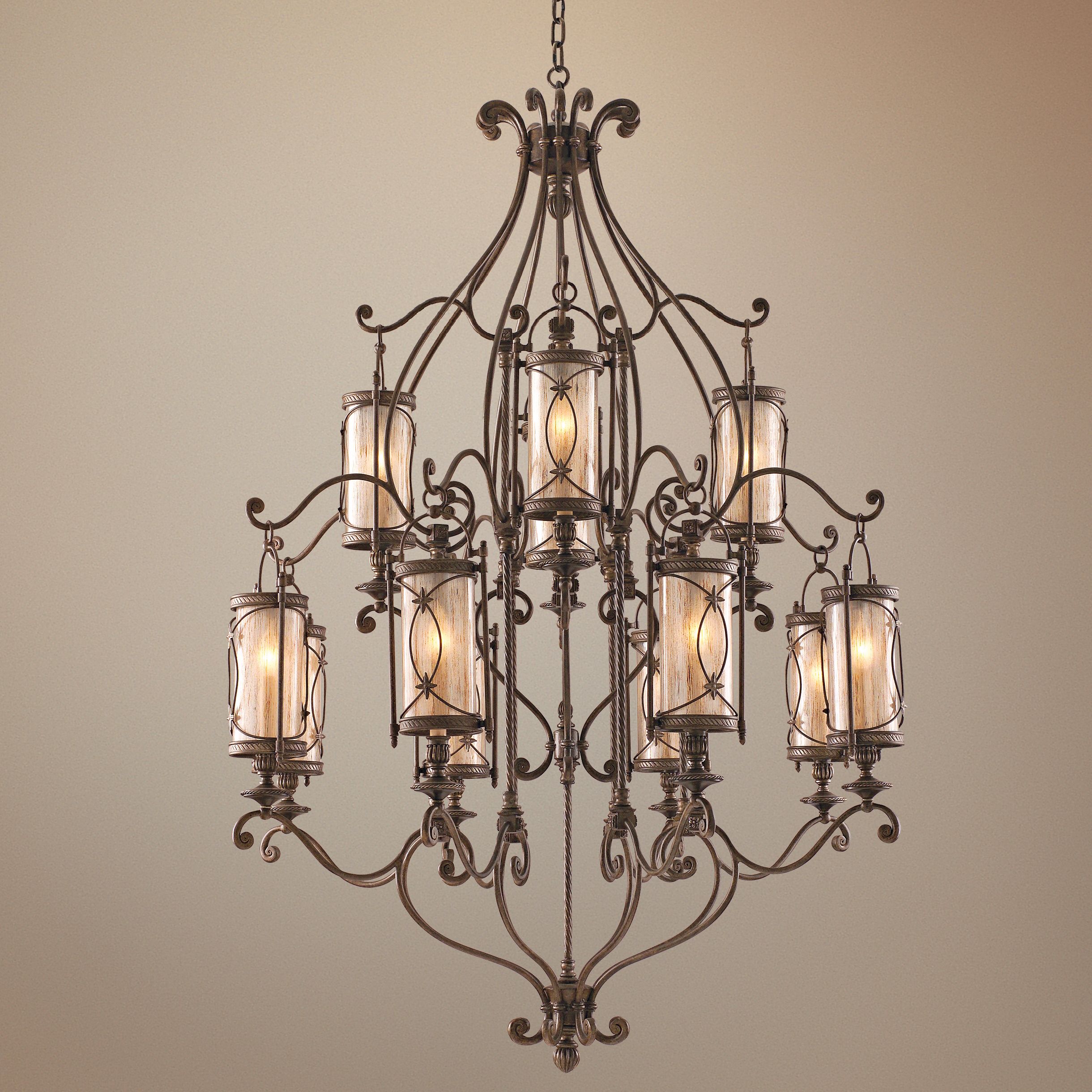 Valais Collection 43" Wide Large Wrought Iron Chandelier