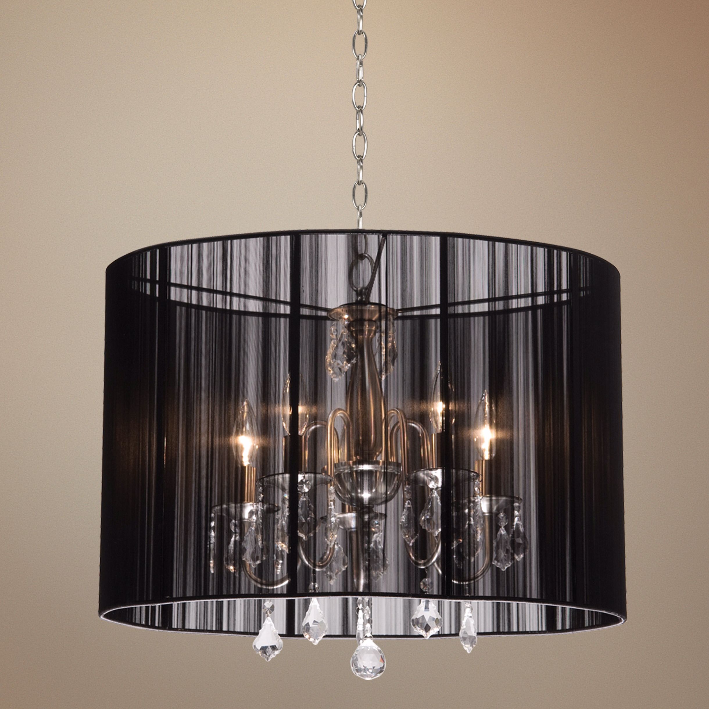 Artcraft Claremont Black 23" Wide Oval Nickel Chandelier
