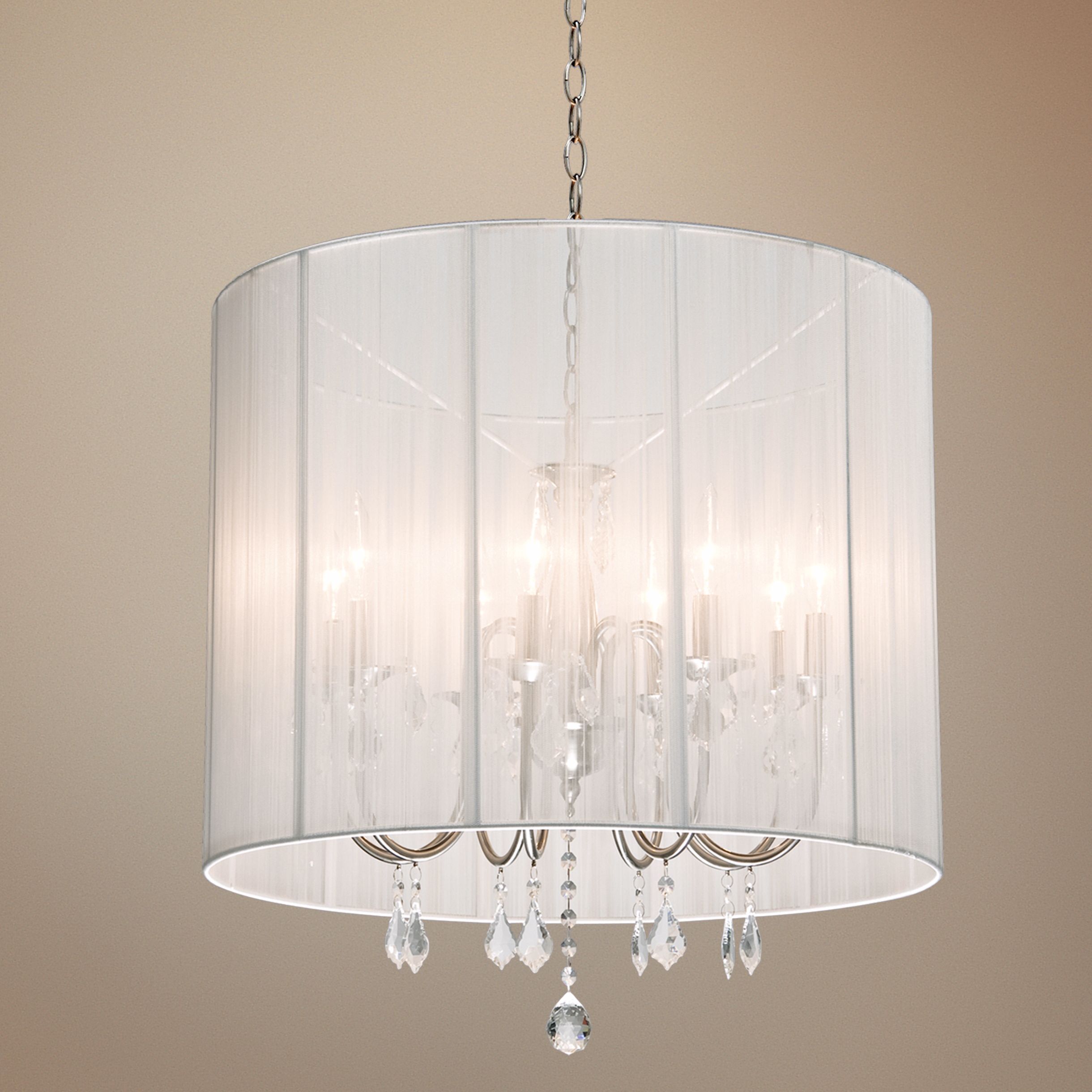 Artcraft Claremont White 25 1/2" Wide Nickel Chandelier