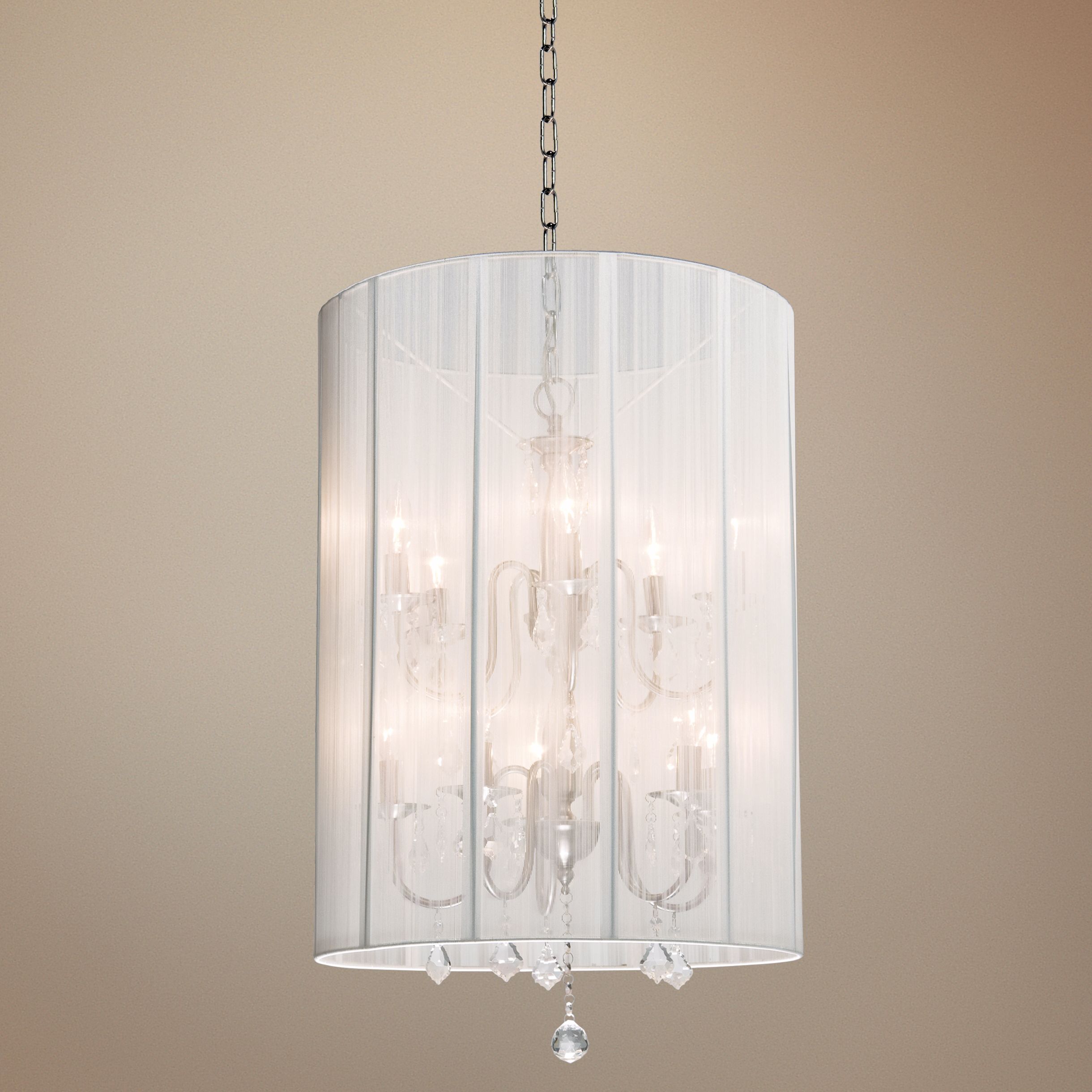 Artcraft Claremont White 20" Wide Nickel Chandelier
