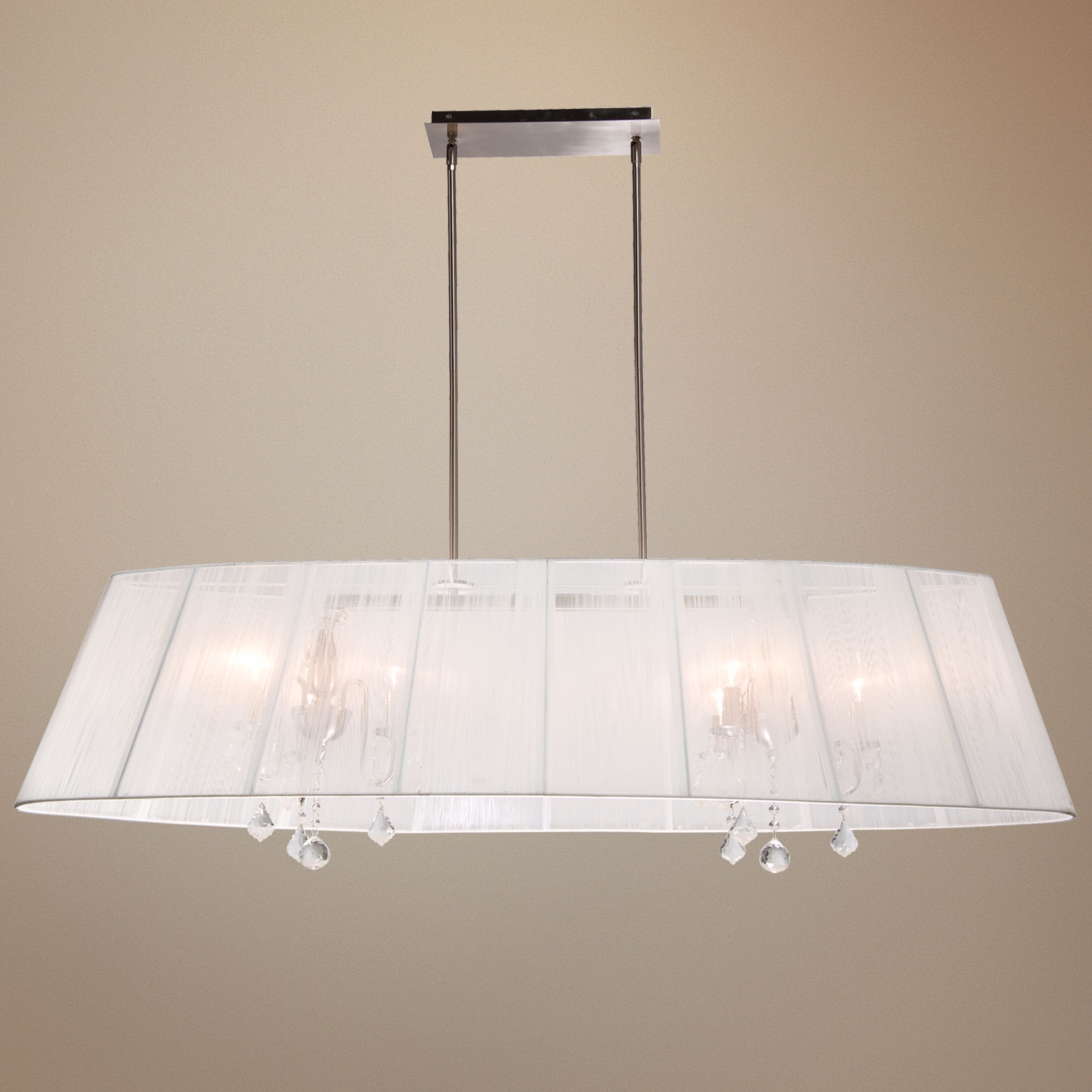 Artcraft Claremont White 55" Wide Nickel Chandelier