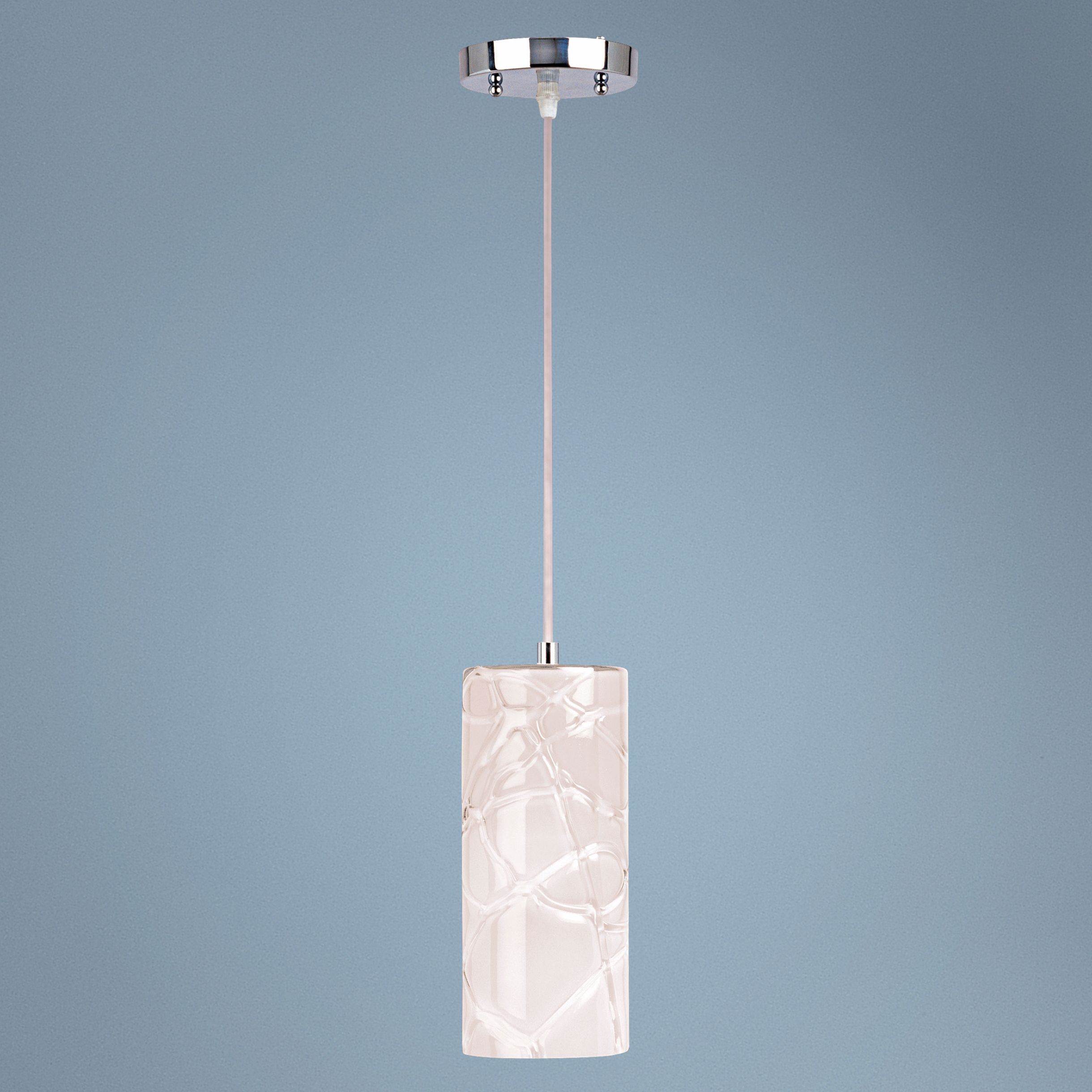 Contemporary Chrome Cylinder Pendant Light
