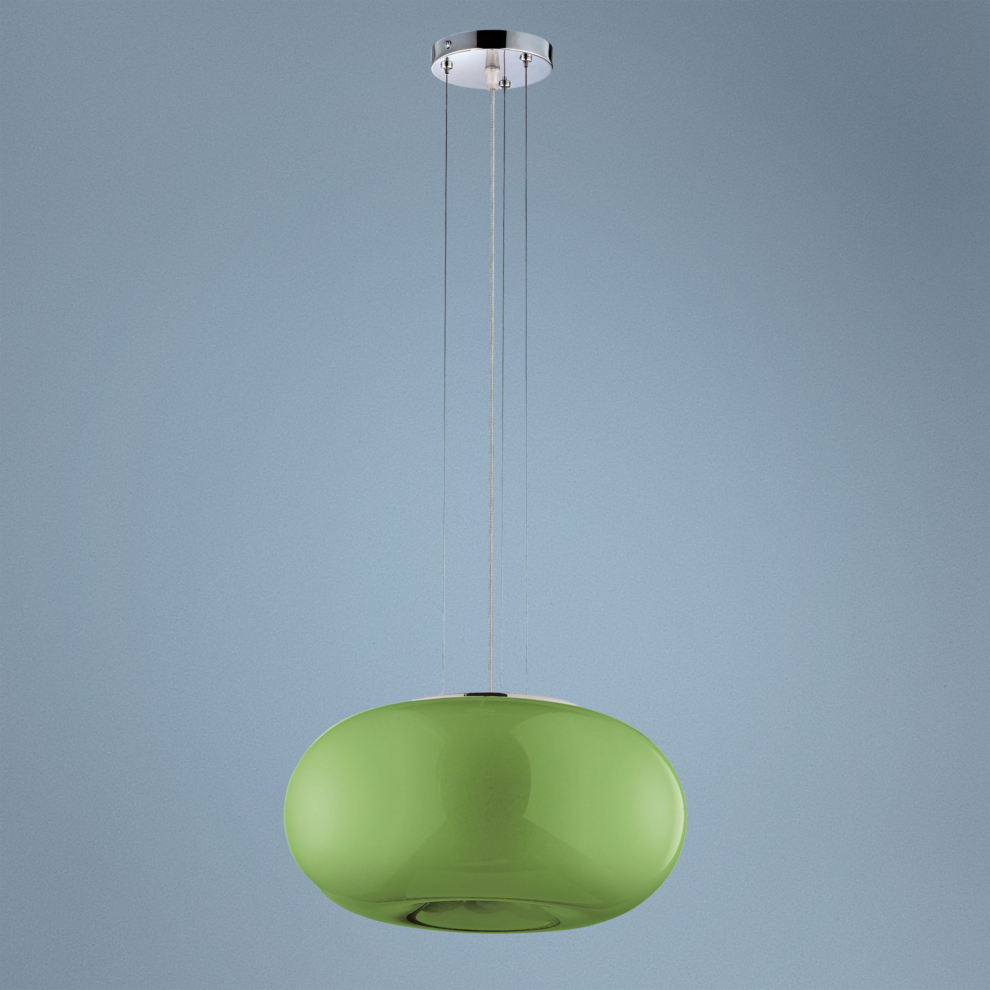 Pop Collection Green Glass 15" Wide Pendant