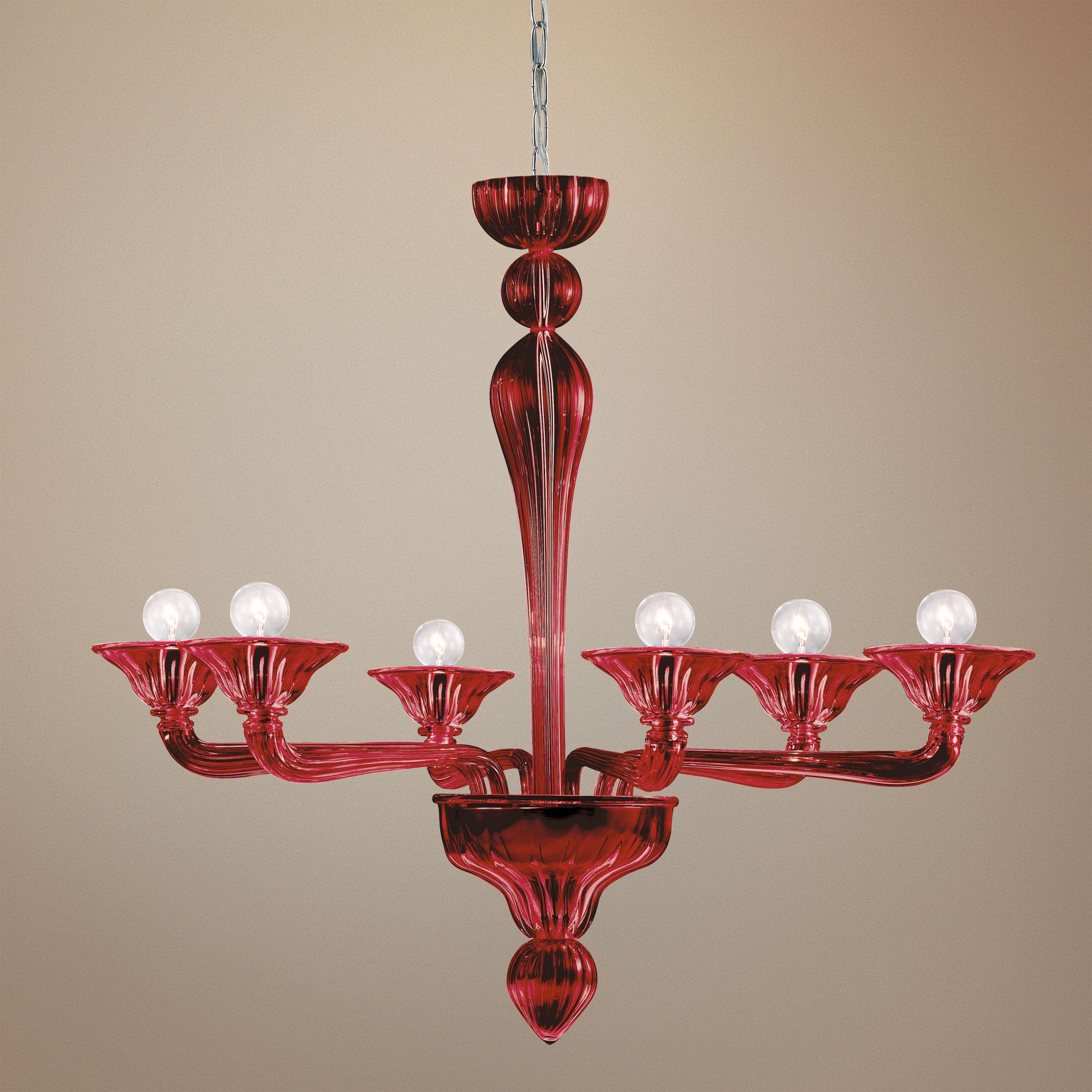 Asti Collection Red Glass 31 3/4" Wide Chandelier